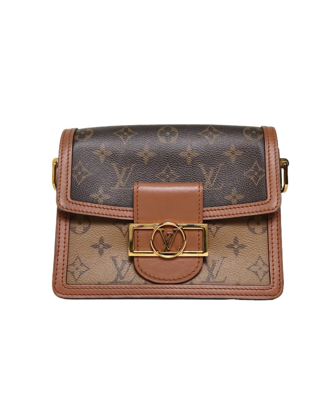 LOUIS VUITTON Коричневая кожаная сумка через плечо, фото 9