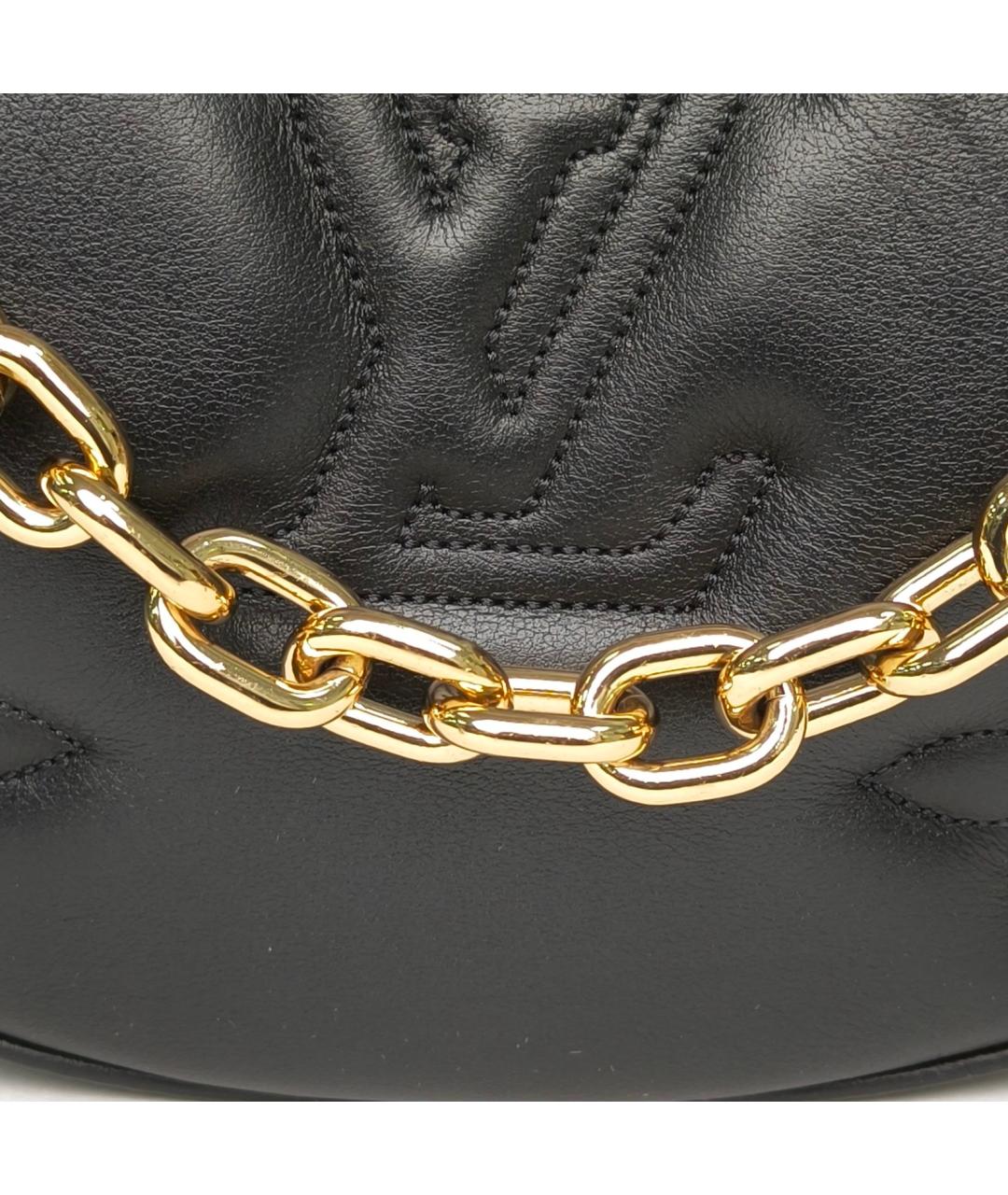 LOUIS VUITTON Черная кожаная сумка через плечо, фото 7