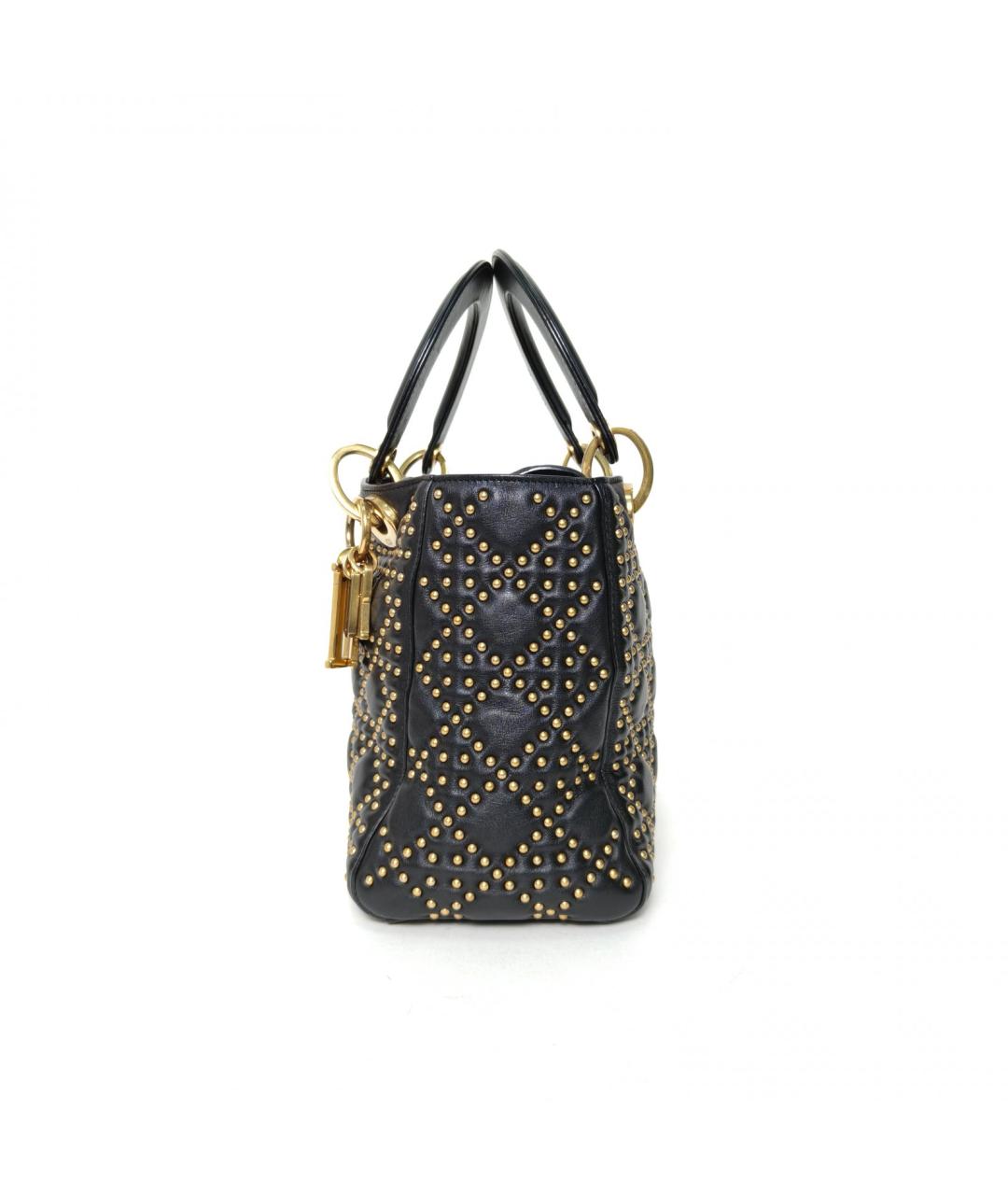 CHRISTIAN DIOR Черная кожаная сумка через плечо, фото 3