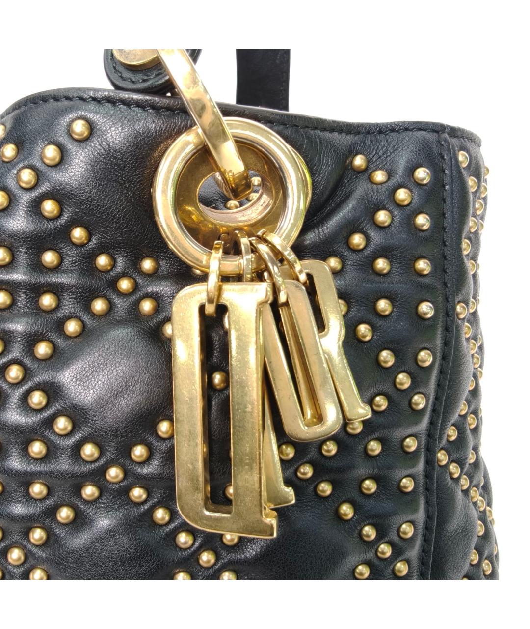 CHRISTIAN DIOR Черная кожаная сумка через плечо, фото 7