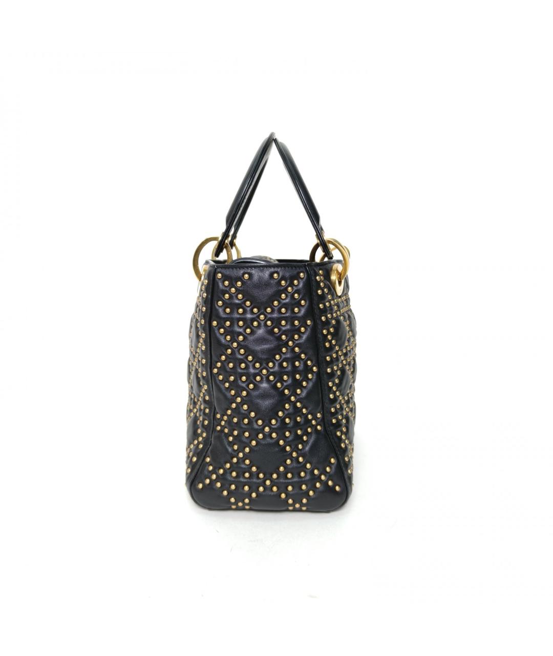 CHRISTIAN DIOR Черная кожаная сумка через плечо, фото 5