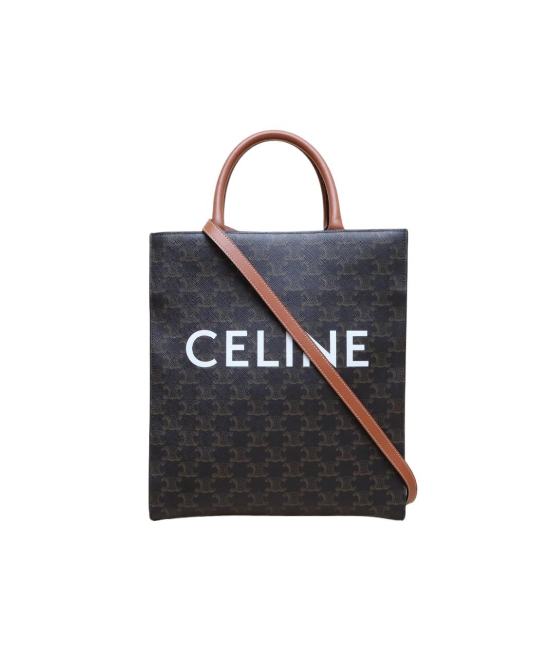 CELINE Коричневая сумка с короткими ручками, фото 10