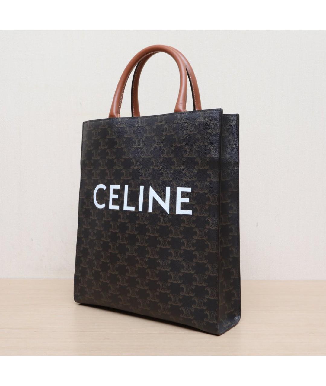 CELINE Коричневая сумка с короткими ручками, фото 4