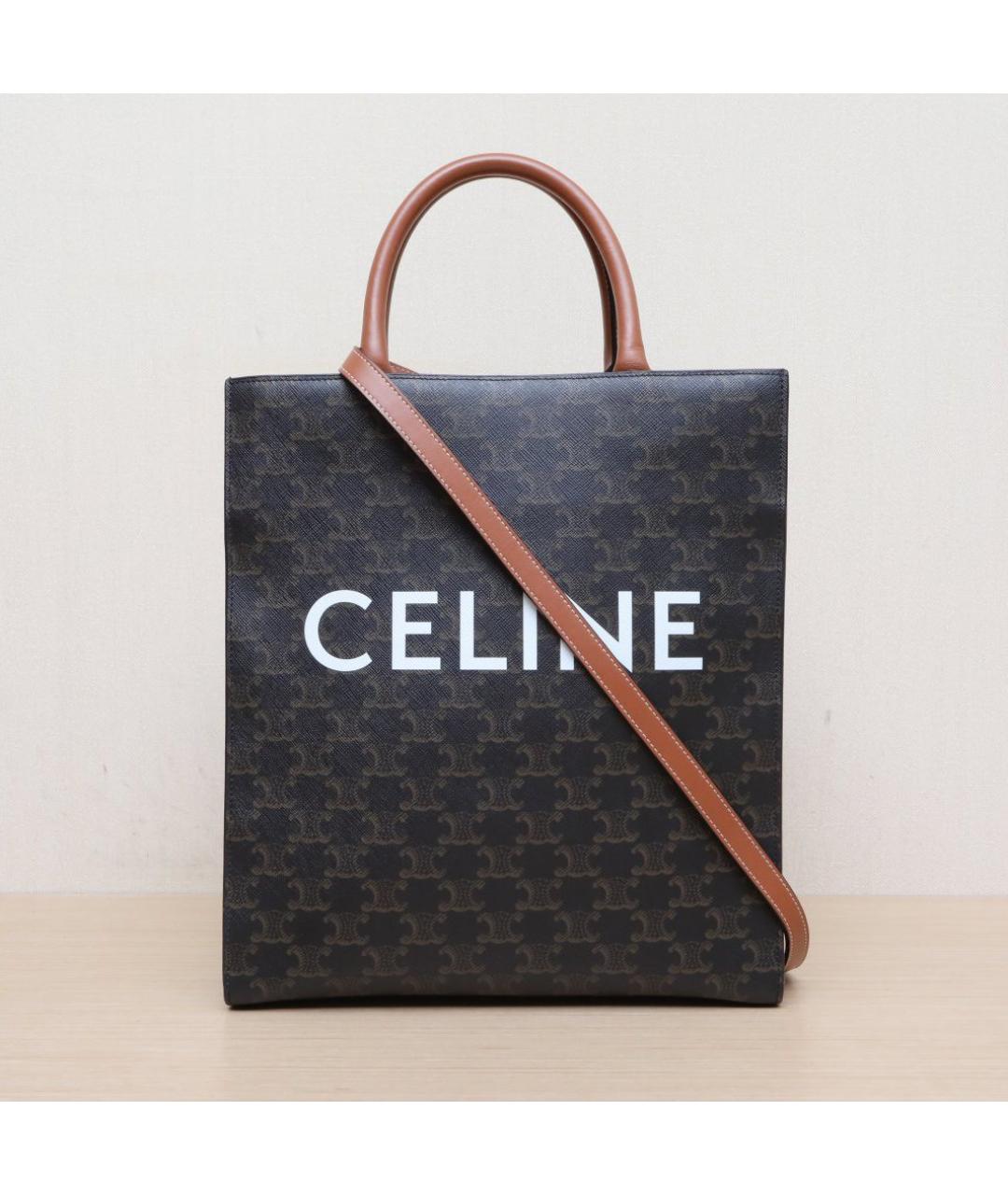 CELINE Коричневая сумка с короткими ручками, фото 3