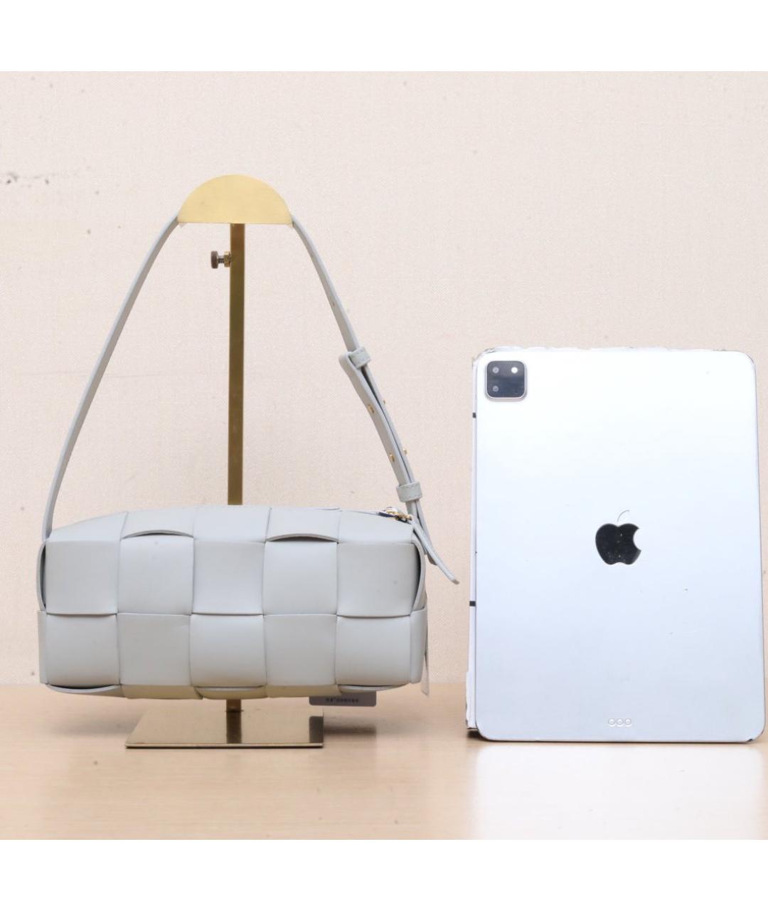 BOTTEGA VENETA Серая кожаная сумка через плечо, фото 6