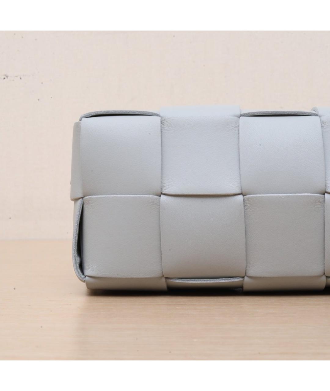 BOTTEGA VENETA Серая кожаная сумка через плечо, фото 7
