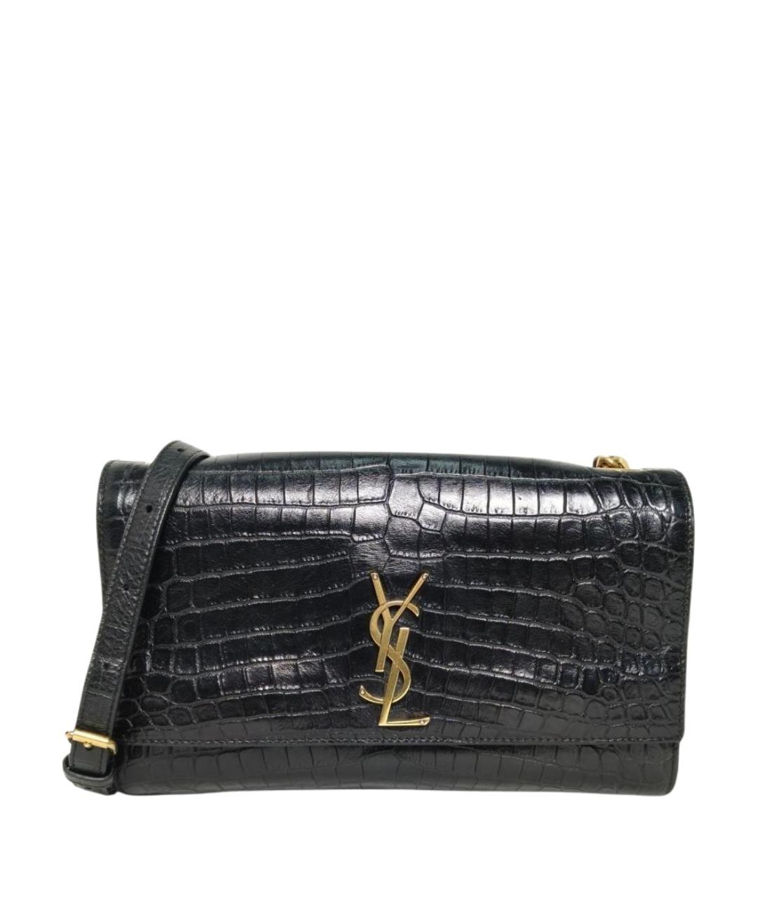 SAINT LAURENT Черная кожаная сумка через плечо, фото 1