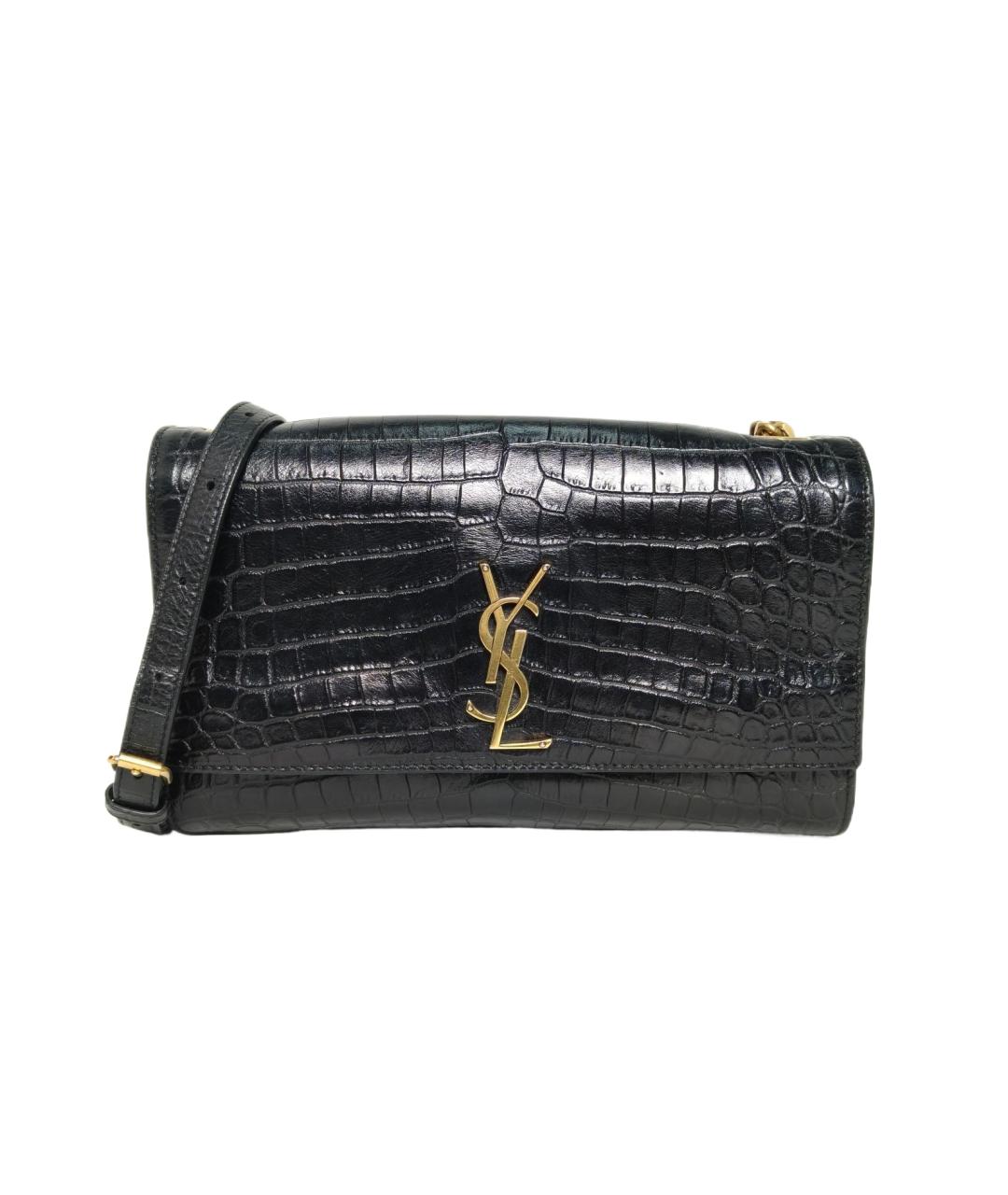 SAINT LAURENT Черная кожаная сумка через плечо, фото 10