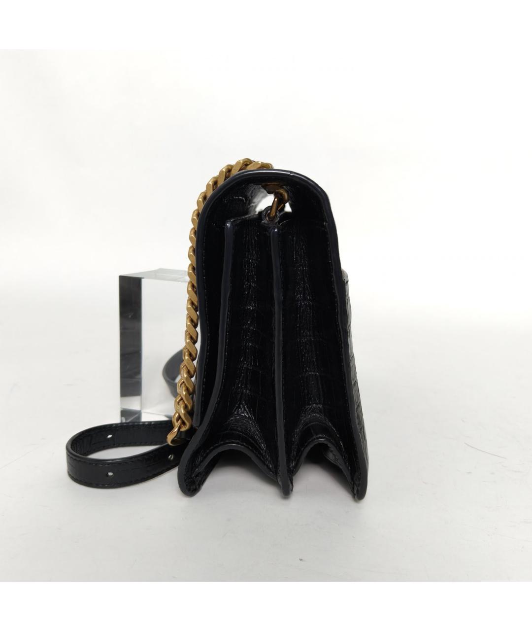 SAINT LAURENT Черная кожаная сумка через плечо, фото 3