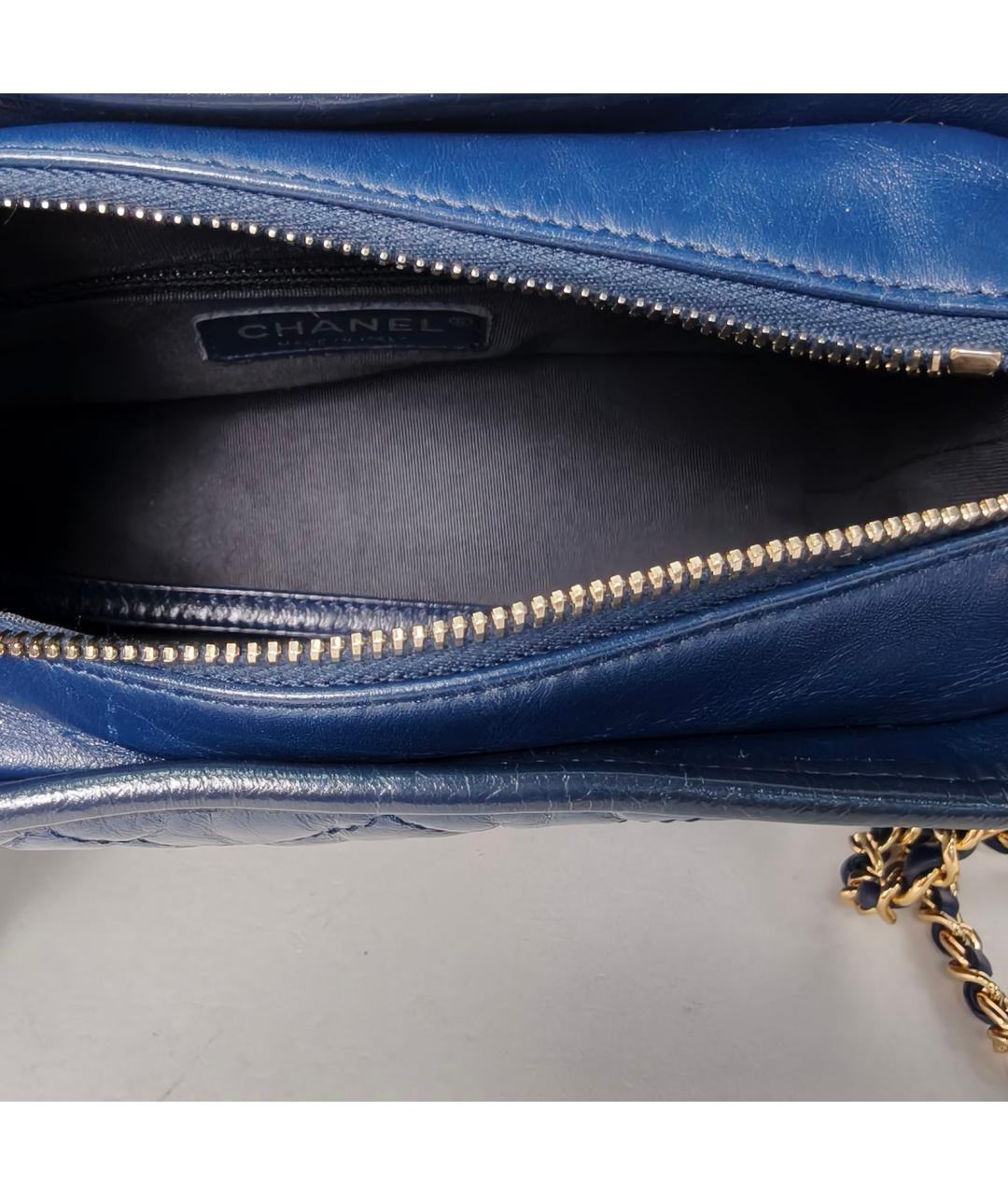 CHANEL Синяя кожаная сумка через плечо, фото 2