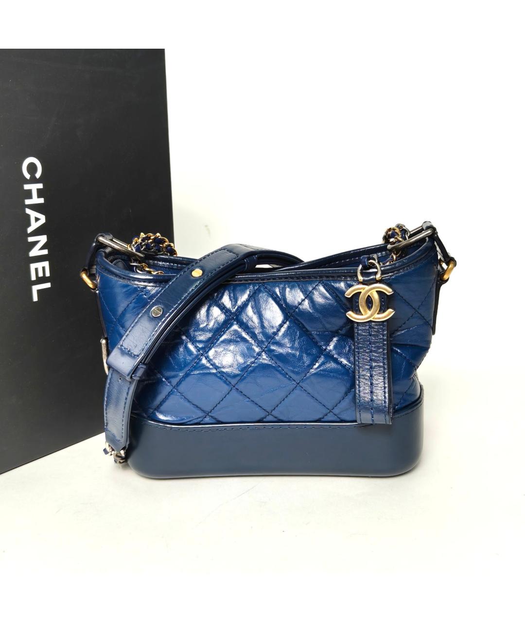 CHANEL Синяя кожаная сумка через плечо, фото 3