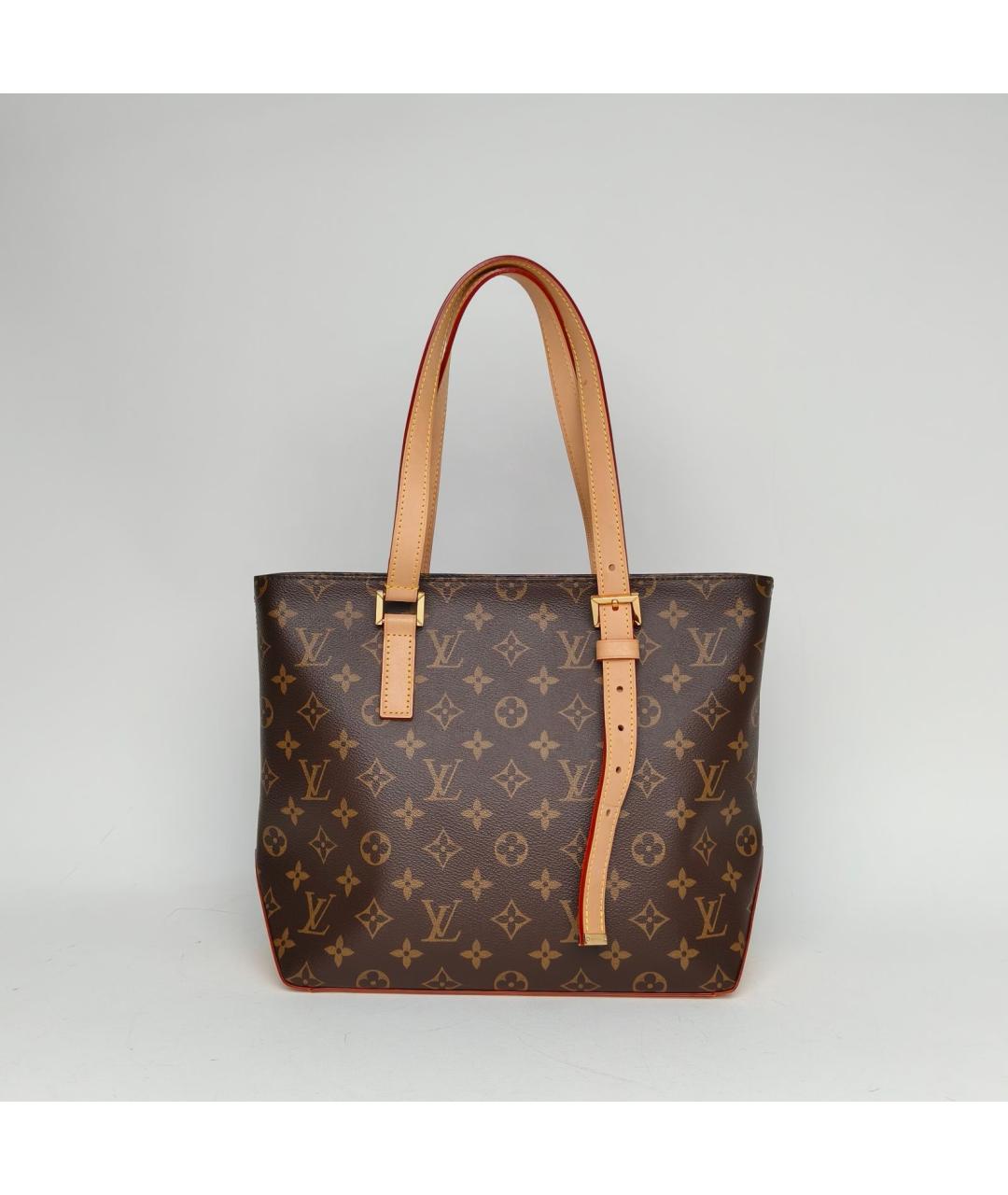 LOUIS VUITTON Коричневая кожаная сумка тоут, фото 4