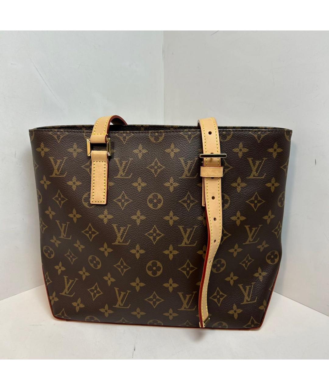 LOUIS VUITTON Коричневая кожаная сумка тоут, фото 9