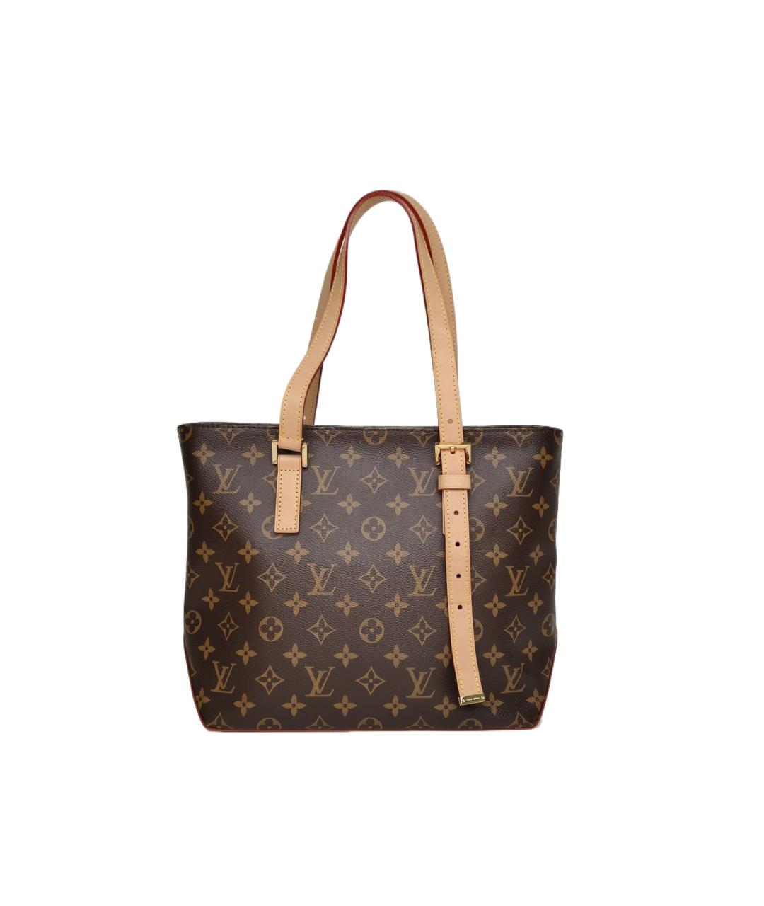 LOUIS VUITTON Коричневая кожаная сумка тоут, фото 10