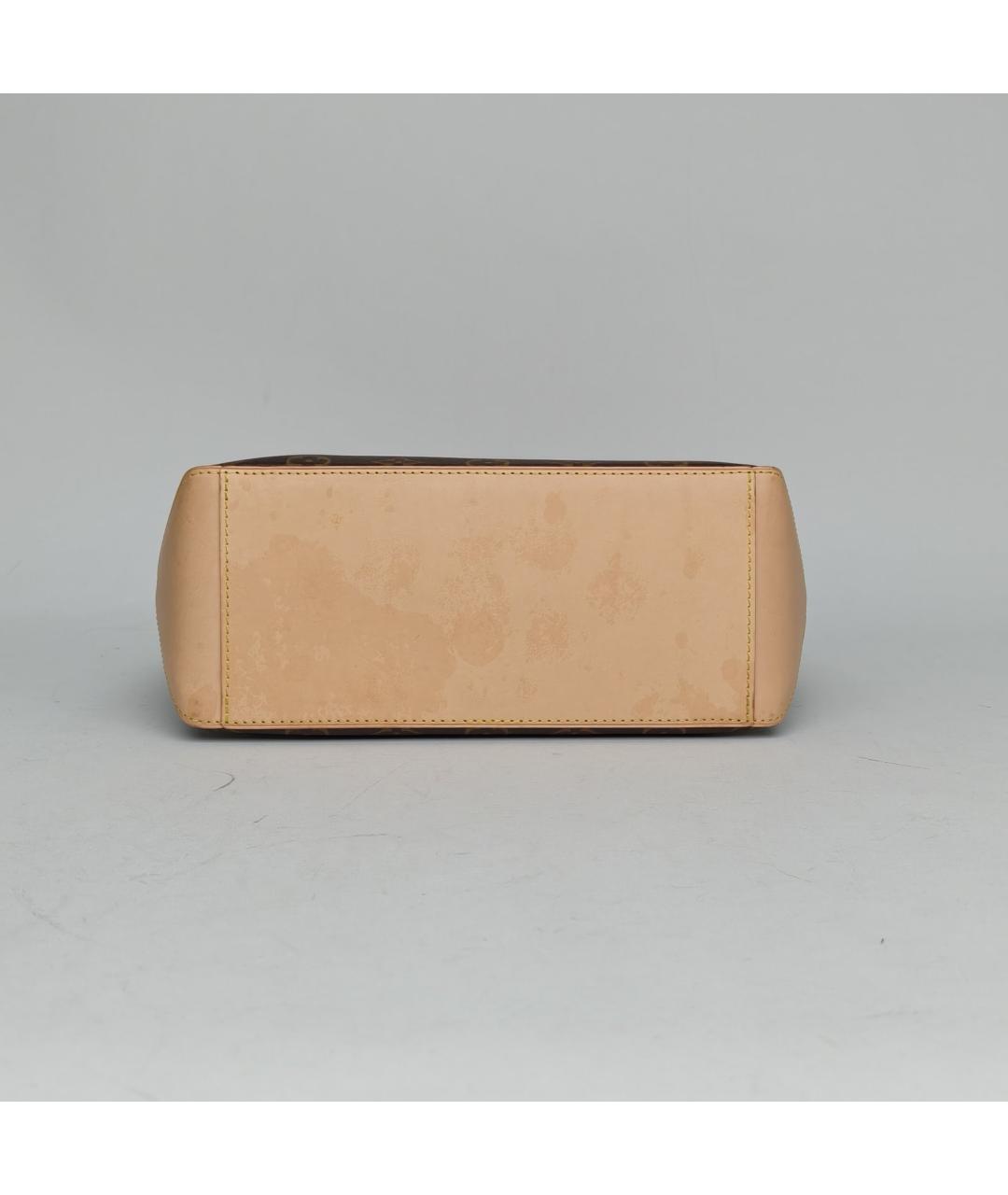 LOUIS VUITTON Коричневая кожаная сумка тоут, фото 6