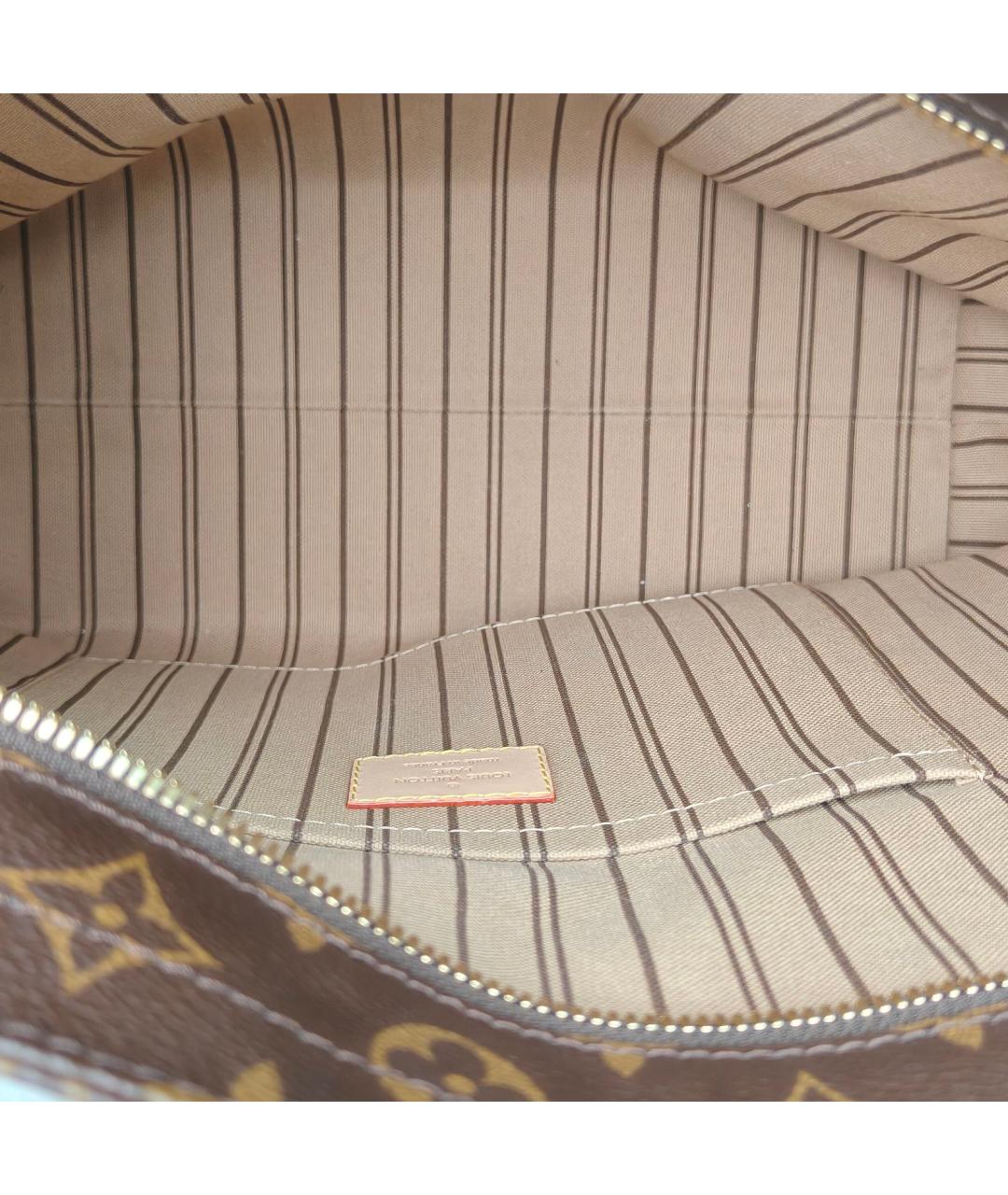 LOUIS VUITTON Коричневая кожаная сумка тоут, фото 7