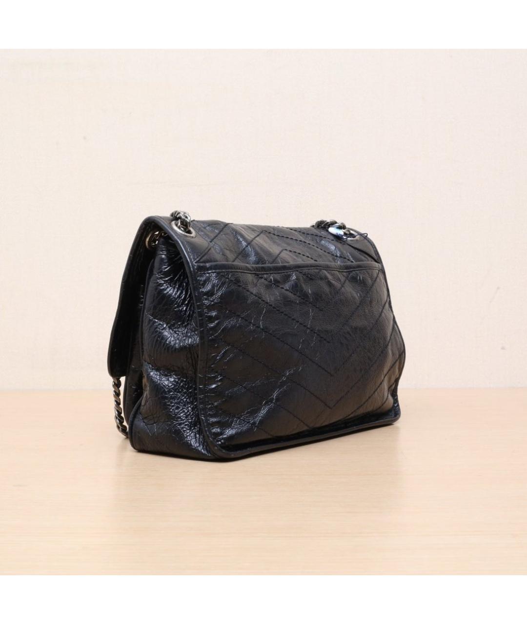 SAINT LAURENT Черная кожаная сумка через плечо, фото 6