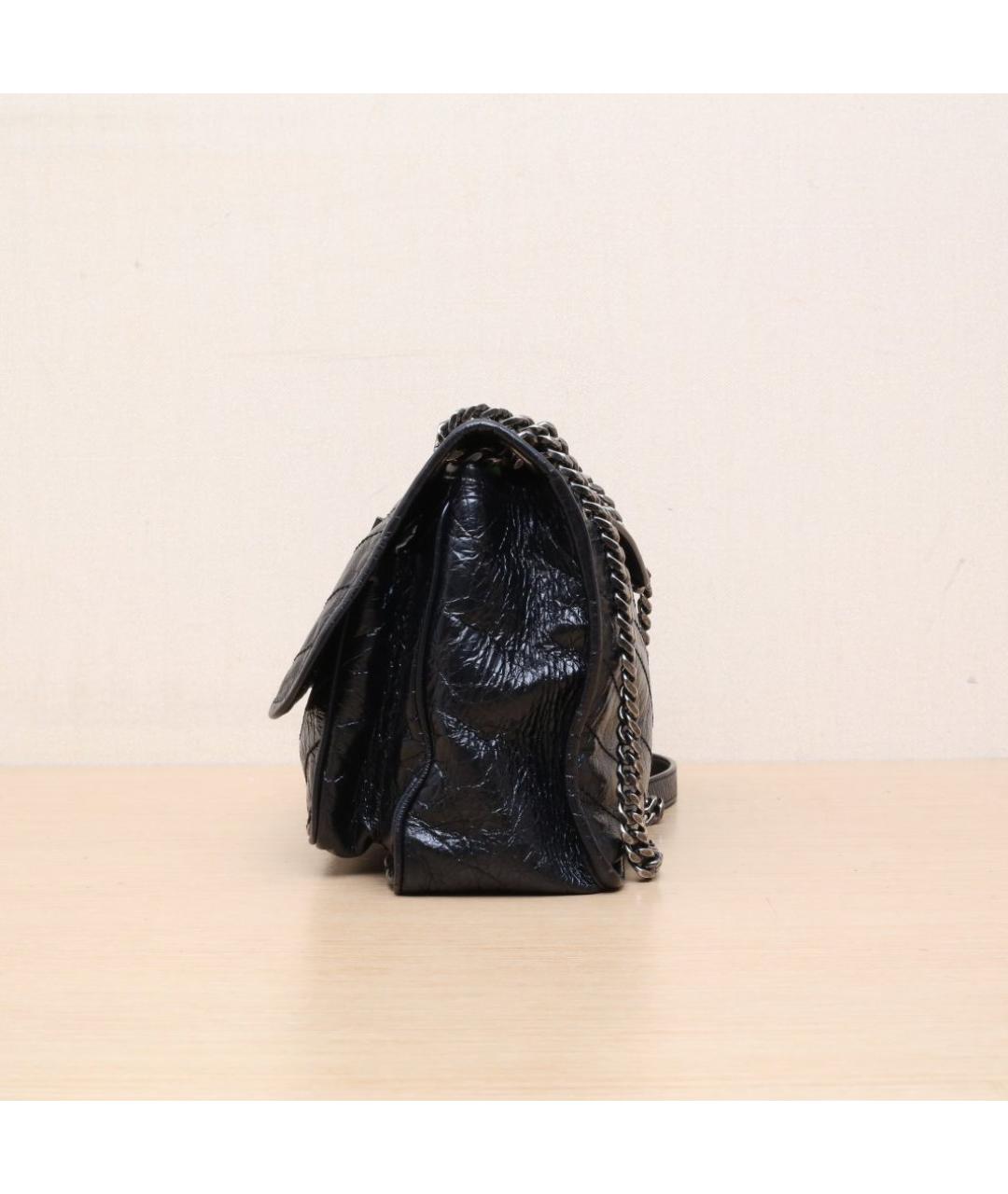 SAINT LAURENT Черная кожаная сумка через плечо, фото 5