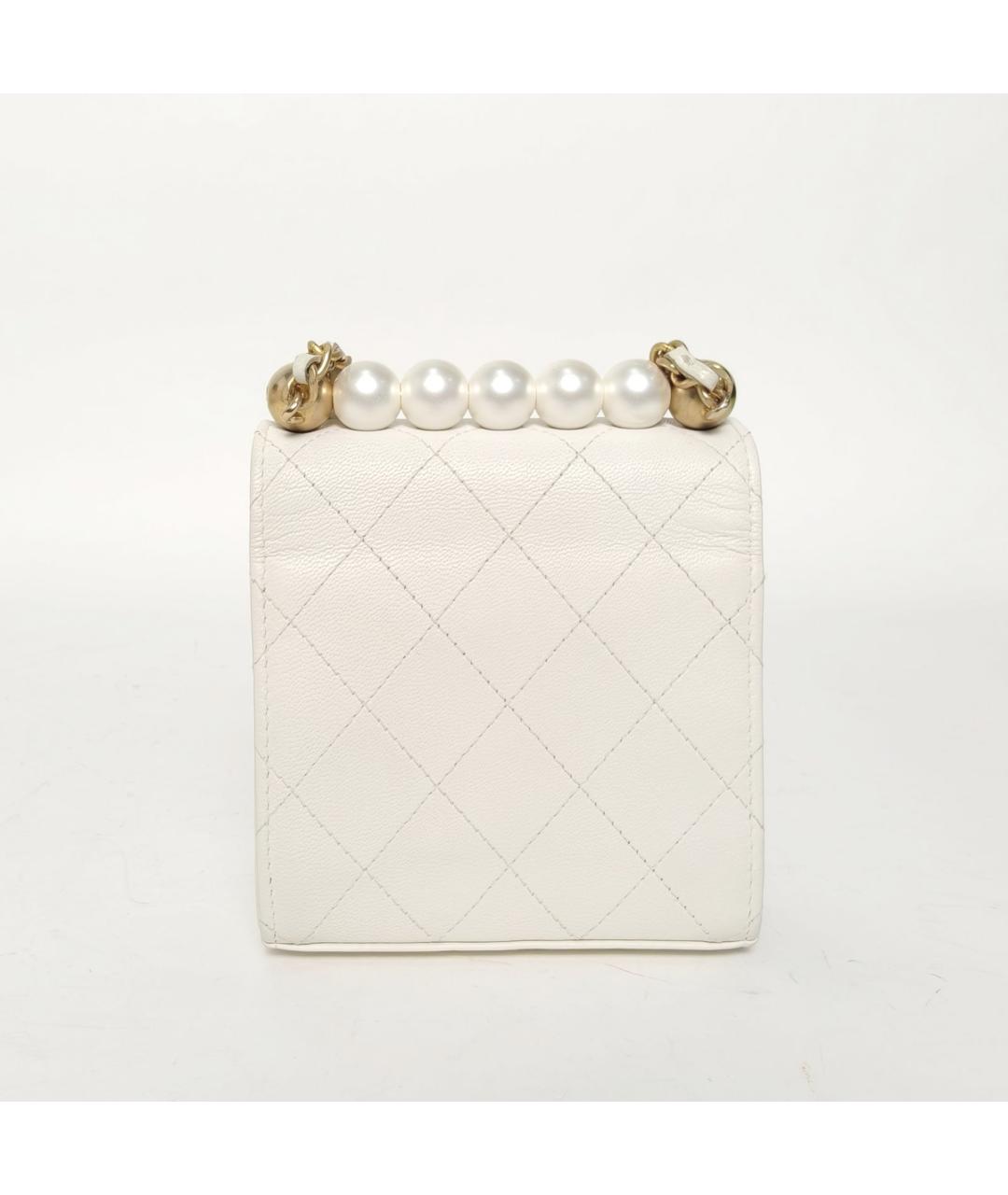 CHANEL Белая кожаная сумка через плечо, фото 4