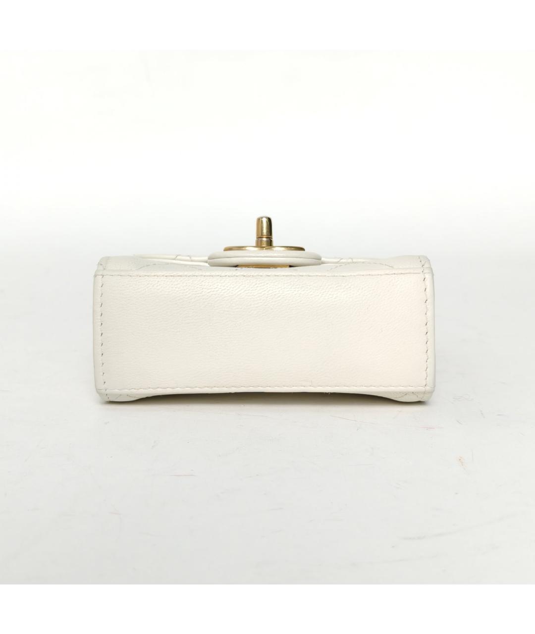 CHANEL Белая кожаная сумка через плечо, фото 6