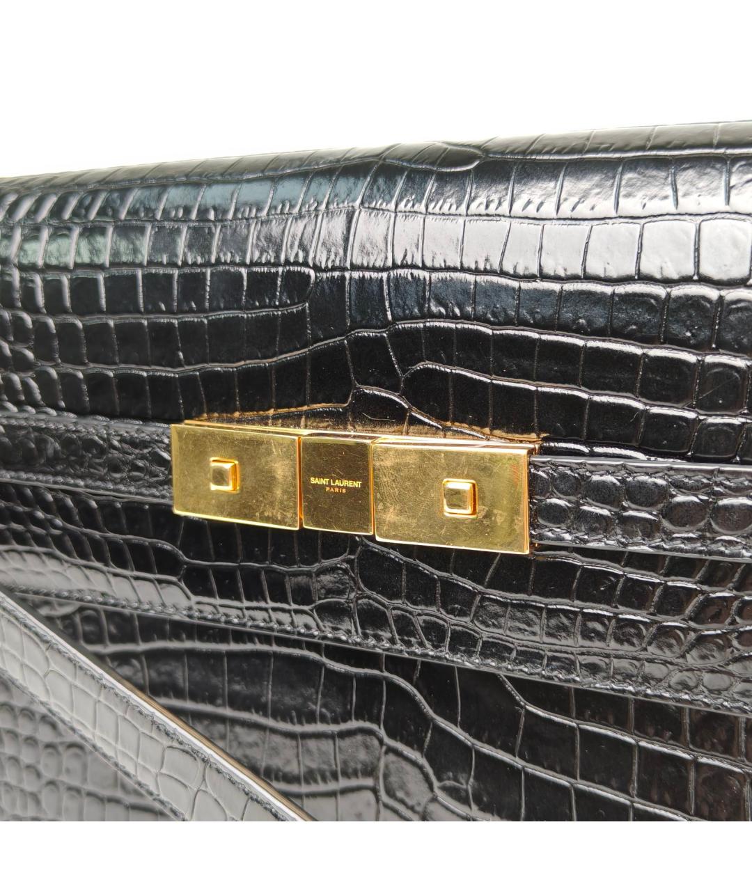 SAINT LAURENT Черная кожаная сумка через плечо, фото 6