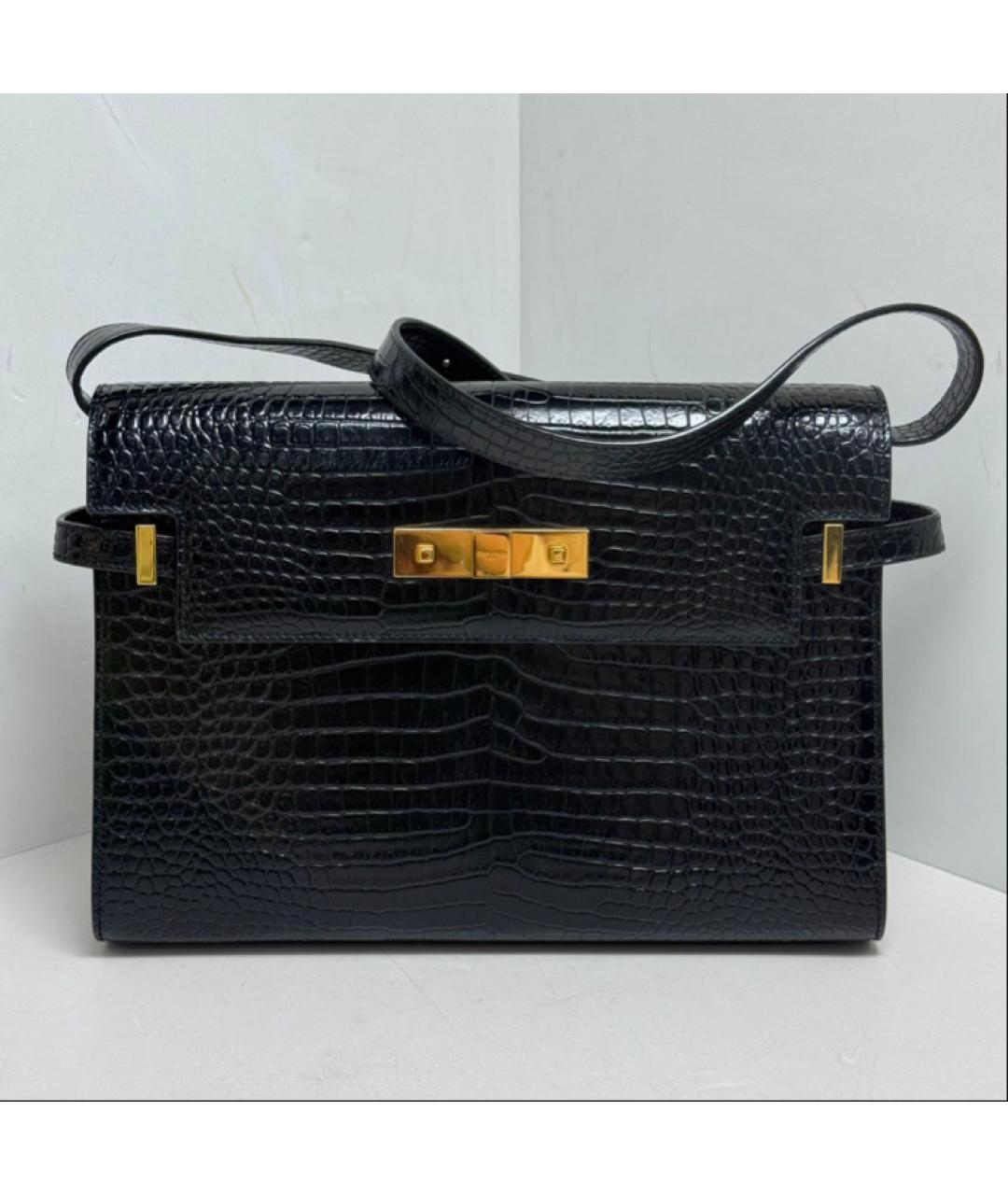 SAINT LAURENT Черная кожаная сумка через плечо, фото 9