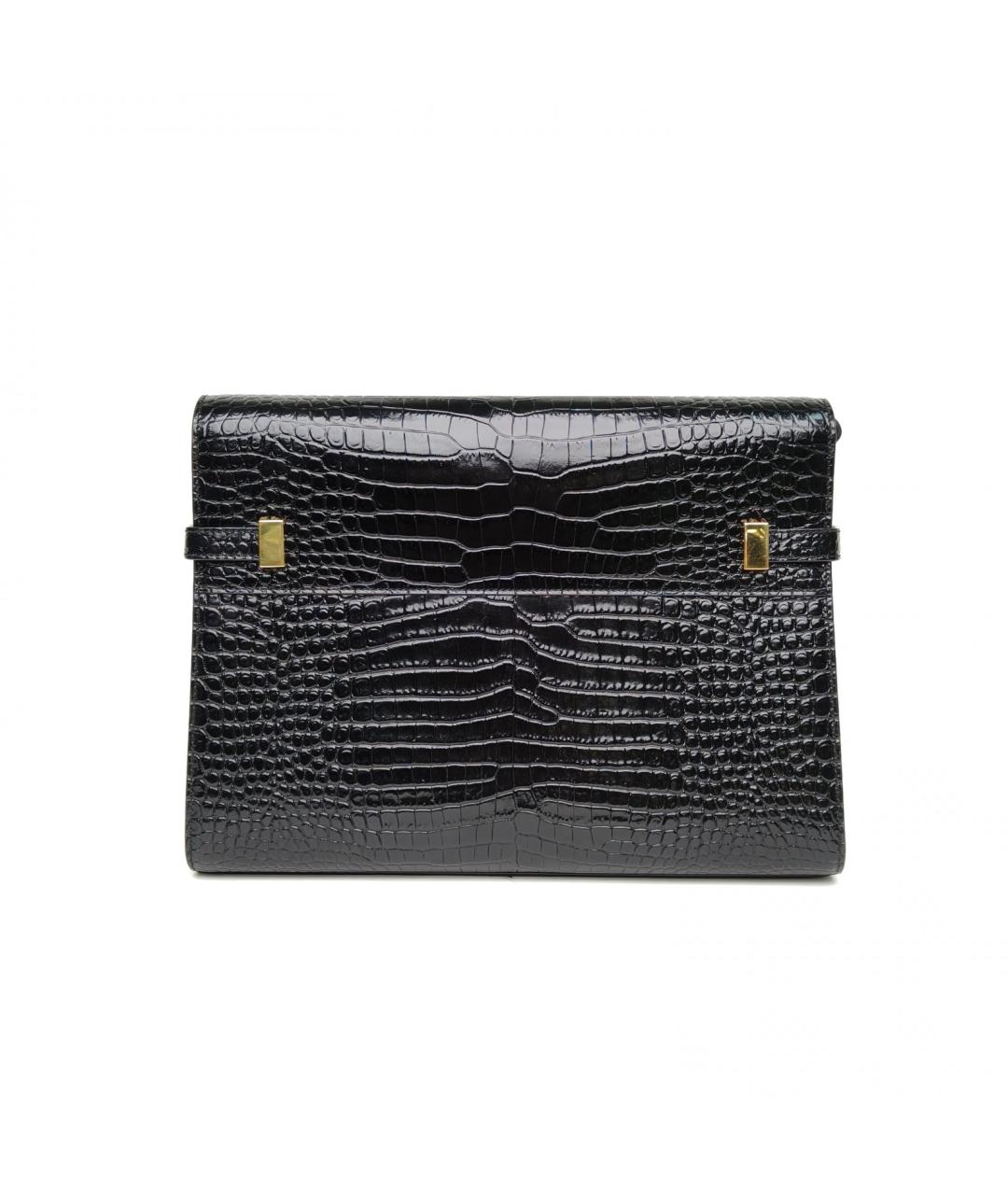 SAINT LAURENT Черная кожаная сумка через плечо, фото 3