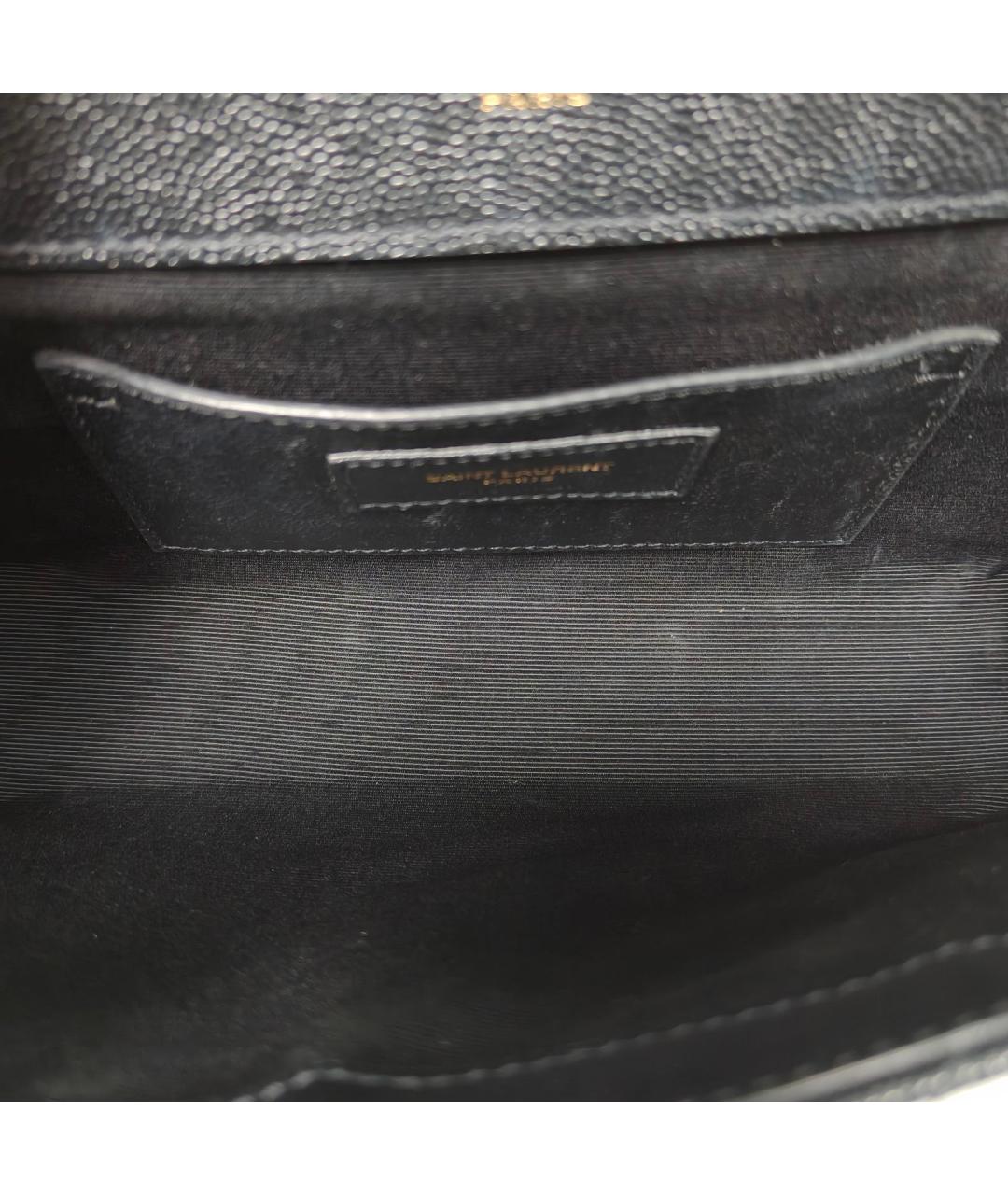 SAINT LAURENT Черная кожаная сумка через плечо, фото 8