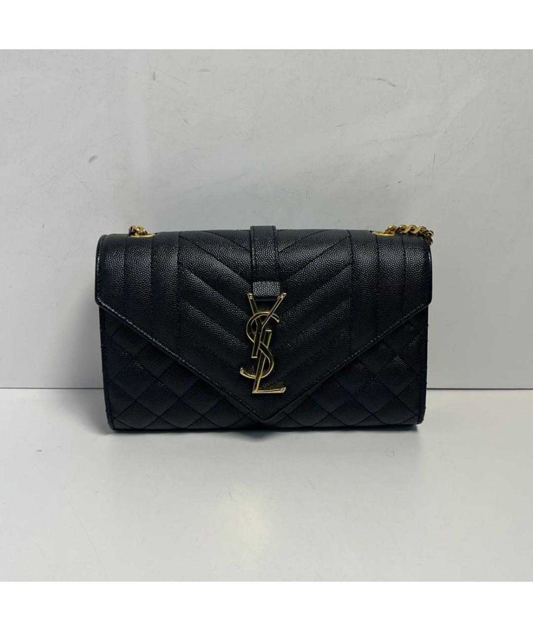 SAINT LAURENT Черная кожаная сумка через плечо, фото 9
