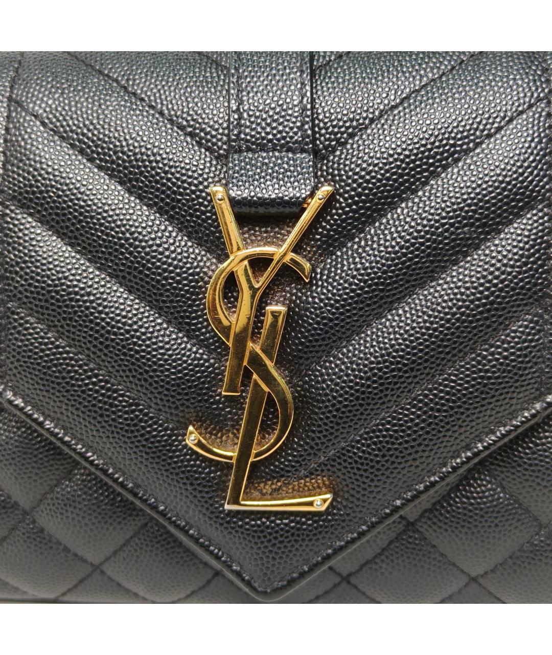 SAINT LAURENT Черная кожаная сумка через плечо, фото 7