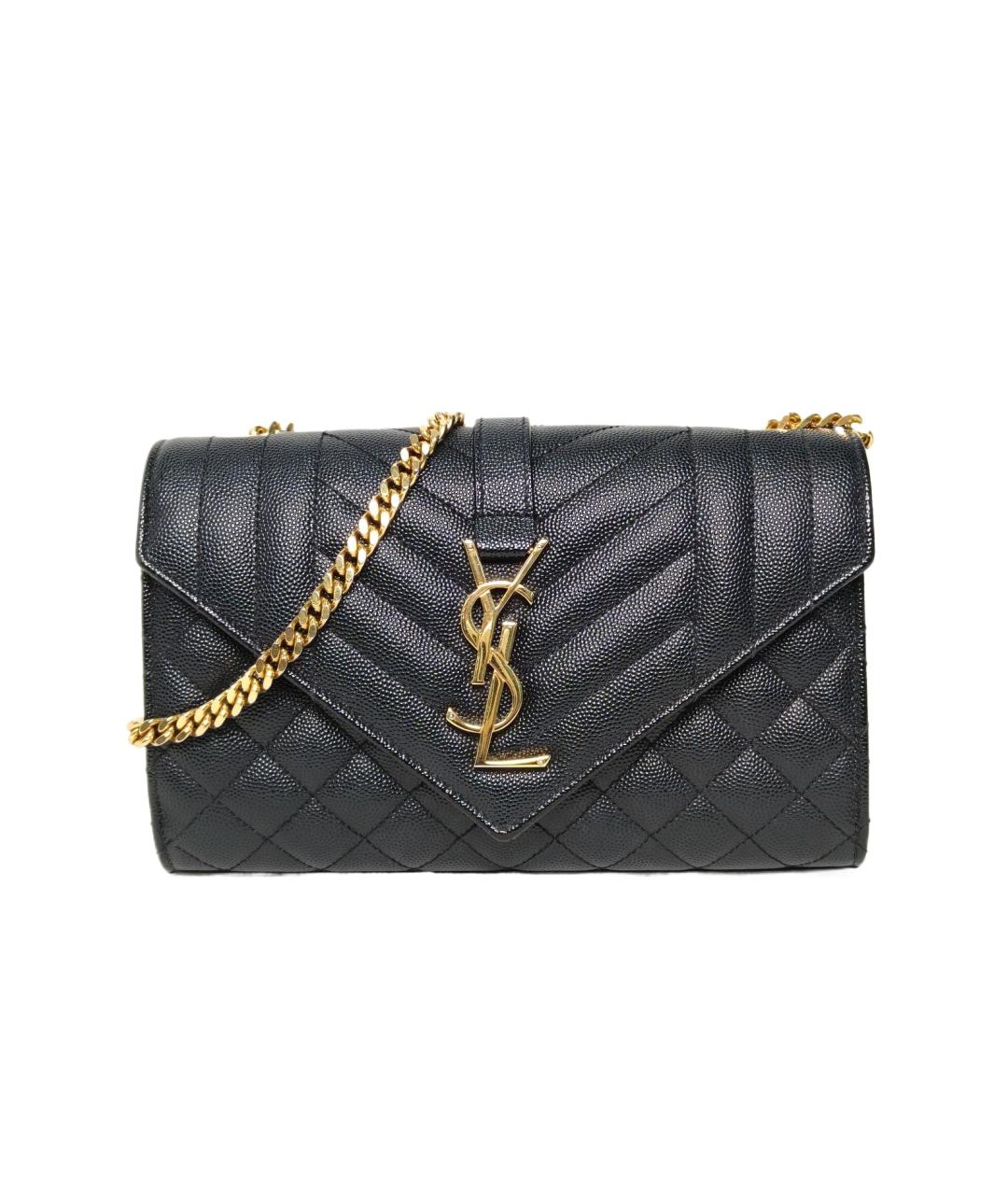 SAINT LAURENT Черная кожаная сумка через плечо, фото 10