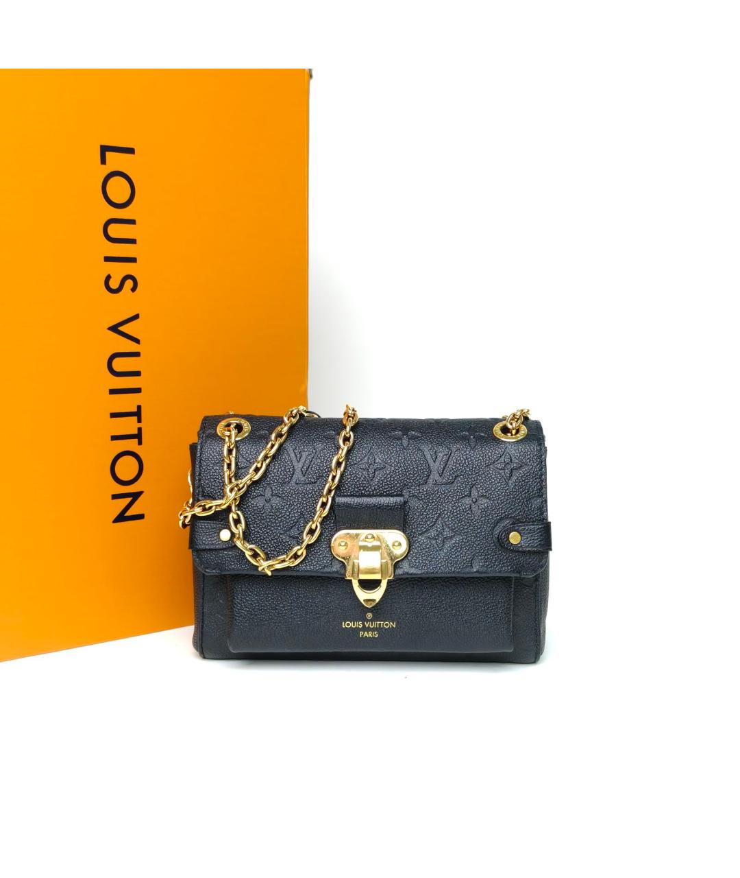 LOUIS VUITTON Черная кожаная сумка через плечо, фото 6