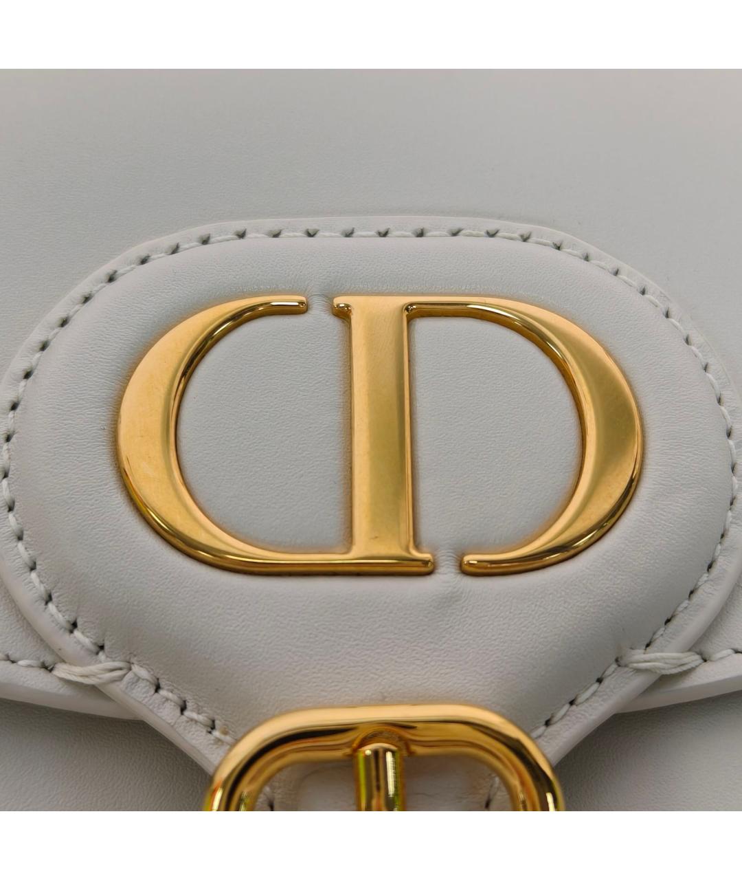CHRISTIAN DIOR Белая кожаная сумка через плечо, фото 7
