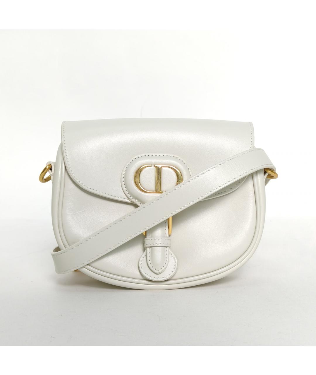 CHRISTIAN DIOR Белая кожаная сумка через плечо, фото 2