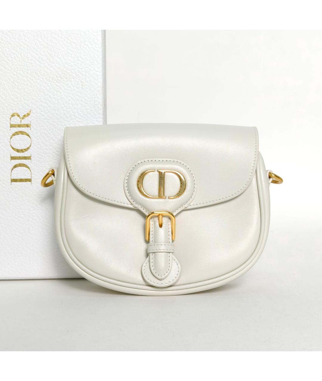 CHRISTIAN DIOR Белая кожаная сумка через плечо, фото 9