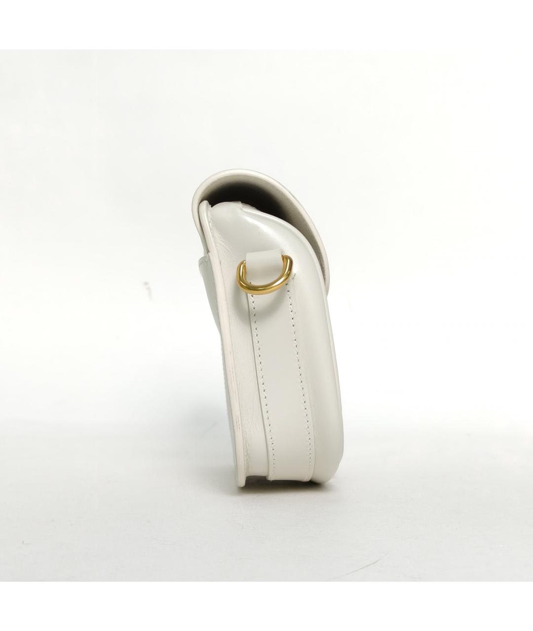 CHRISTIAN DIOR Белая кожаная сумка через плечо, фото 3