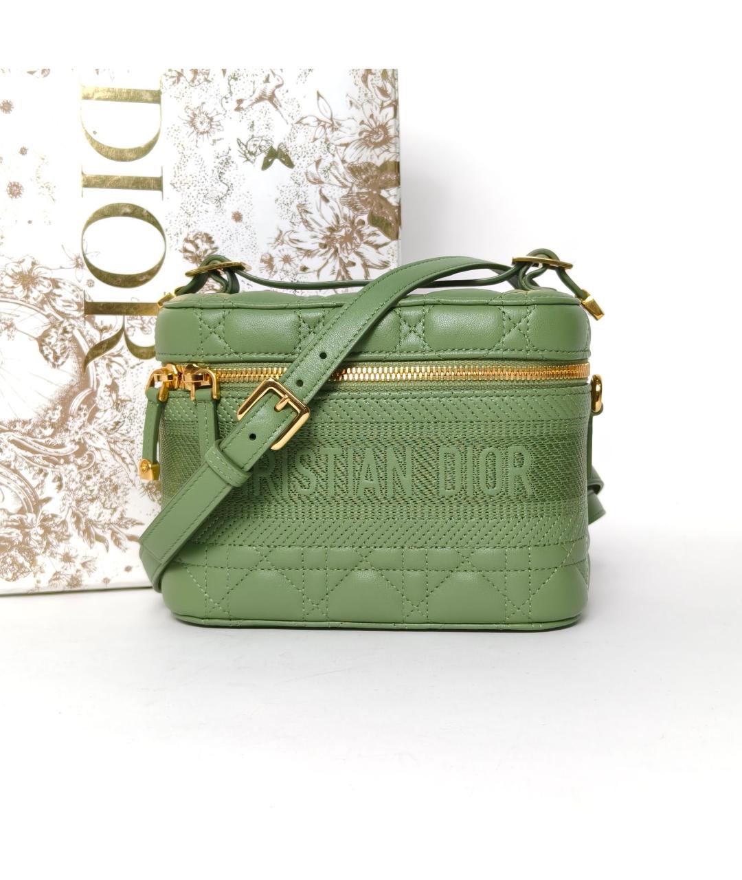 CHRISTIAN DIOR Зеленая кожаная сумка через плечо, фото 8