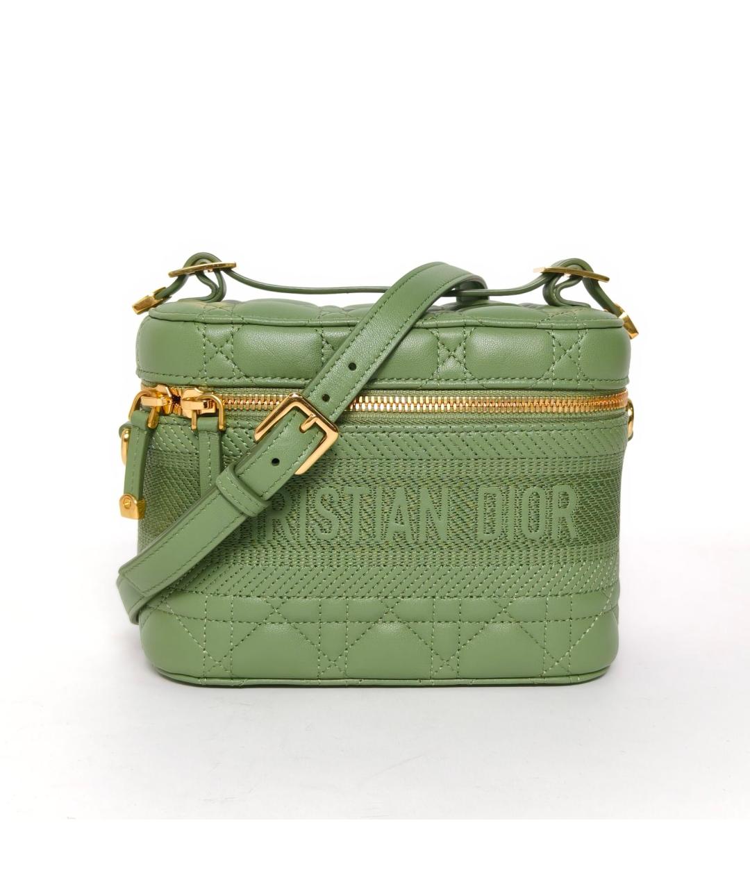 CHRISTIAN DIOR Зеленая кожаная сумка через плечо, фото 2