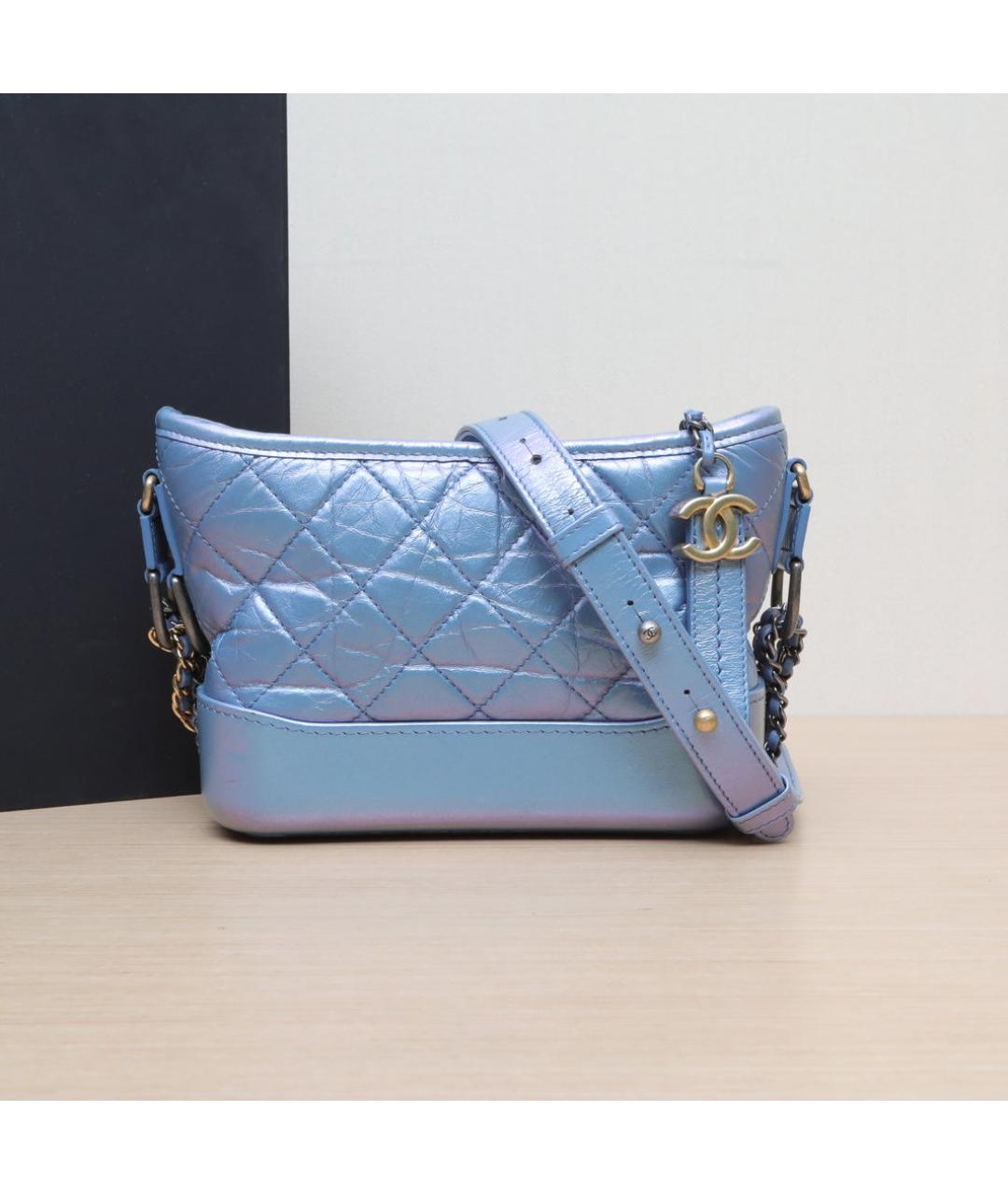 CHANEL Голубая кожаная сумка через плечо, фото 2