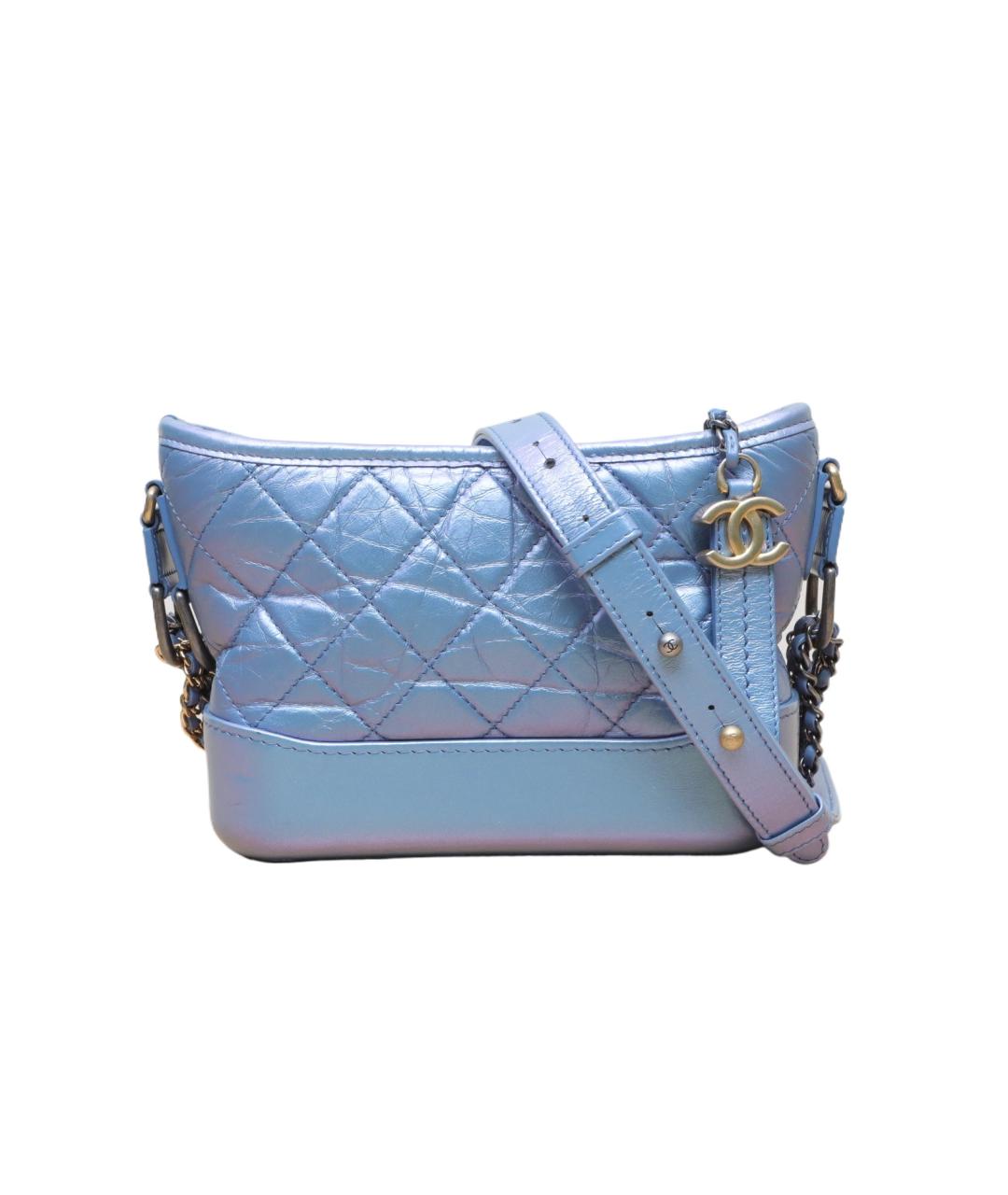 CHANEL Голубая кожаная сумка через плечо, фото 10