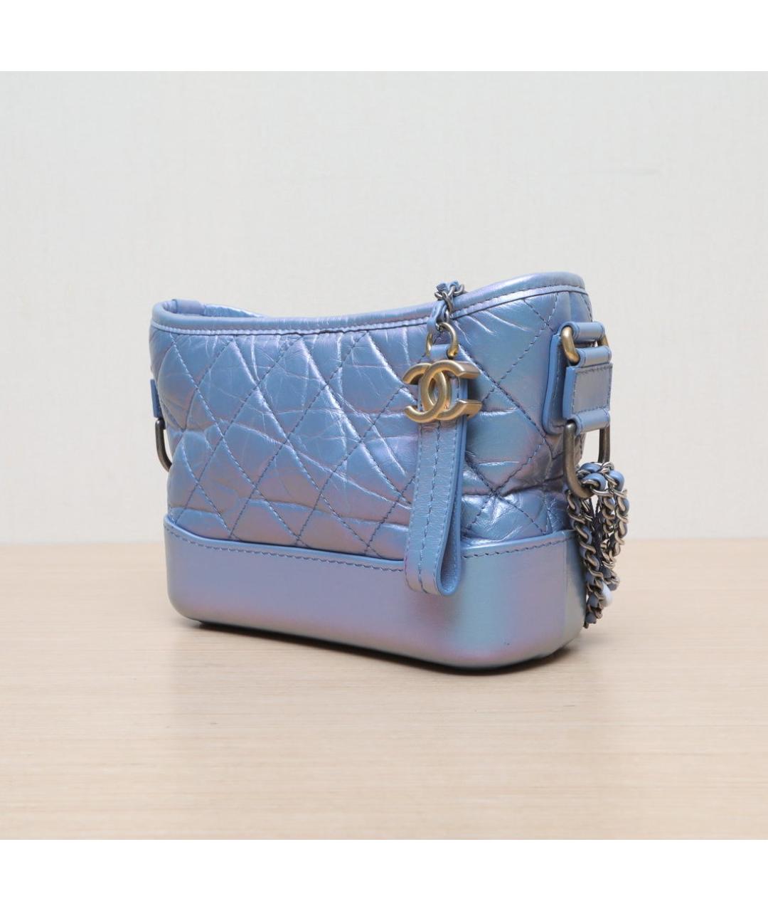 CHANEL Голубая кожаная сумка через плечо, фото 4