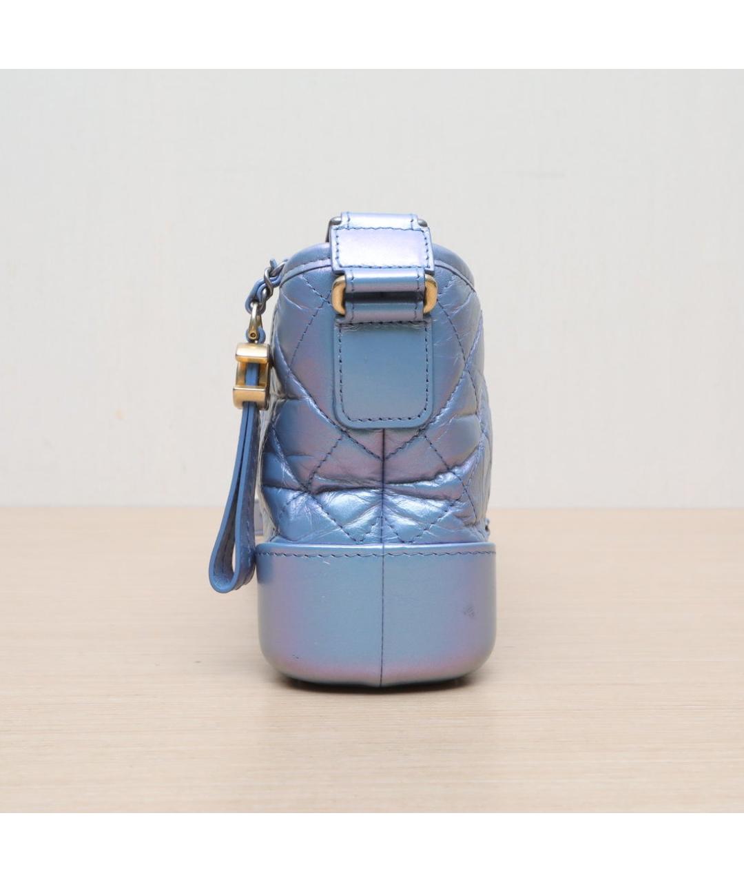CHANEL Голубая кожаная сумка через плечо, фото 5