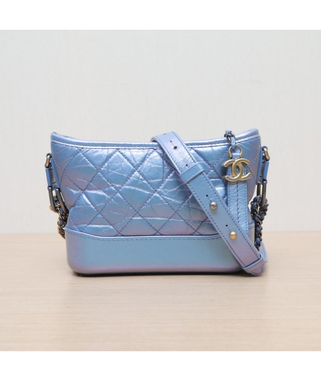 CHANEL Голубая кожаная сумка через плечо, фото 3