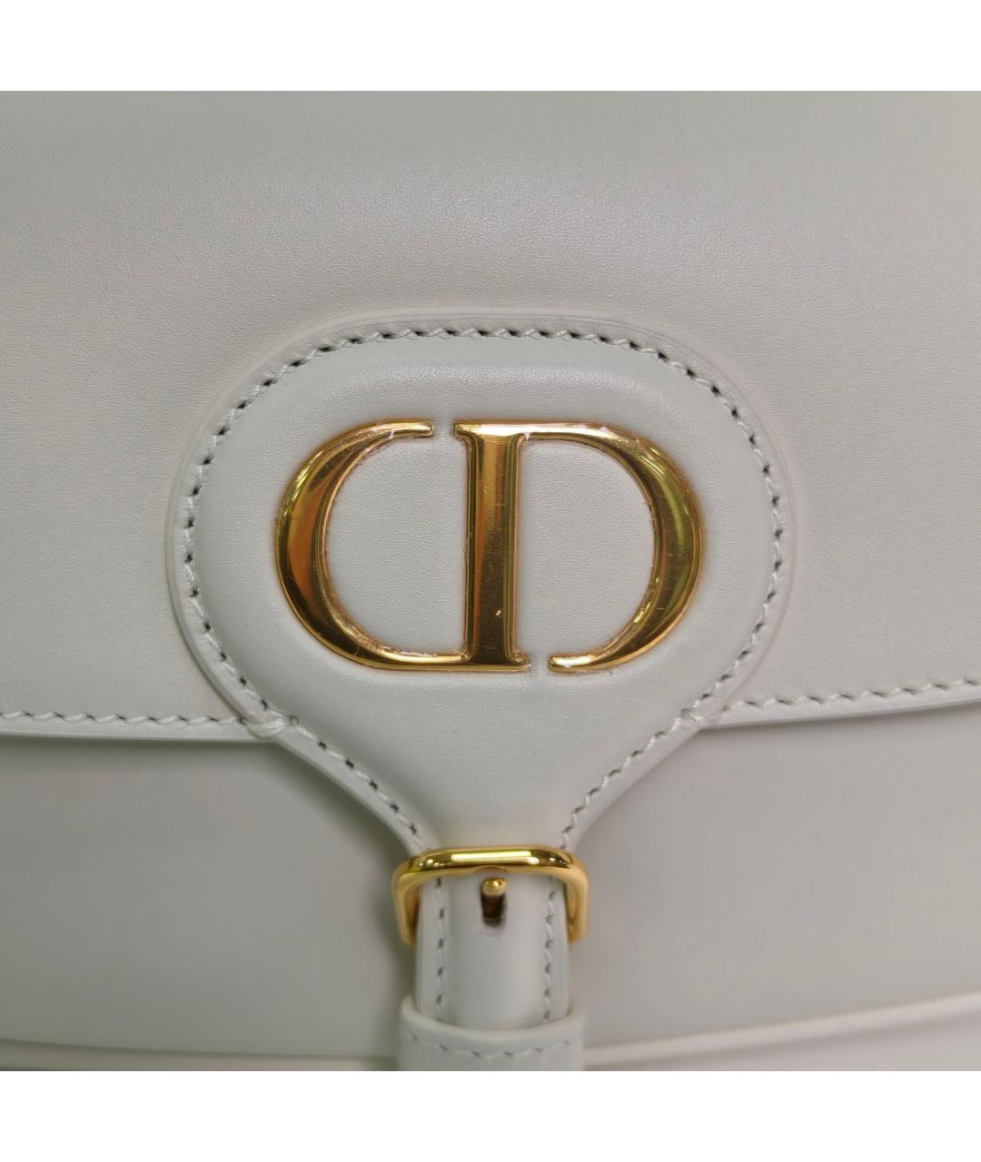 CHRISTIAN DIOR Белая кожаная сумка через плечо, фото 7