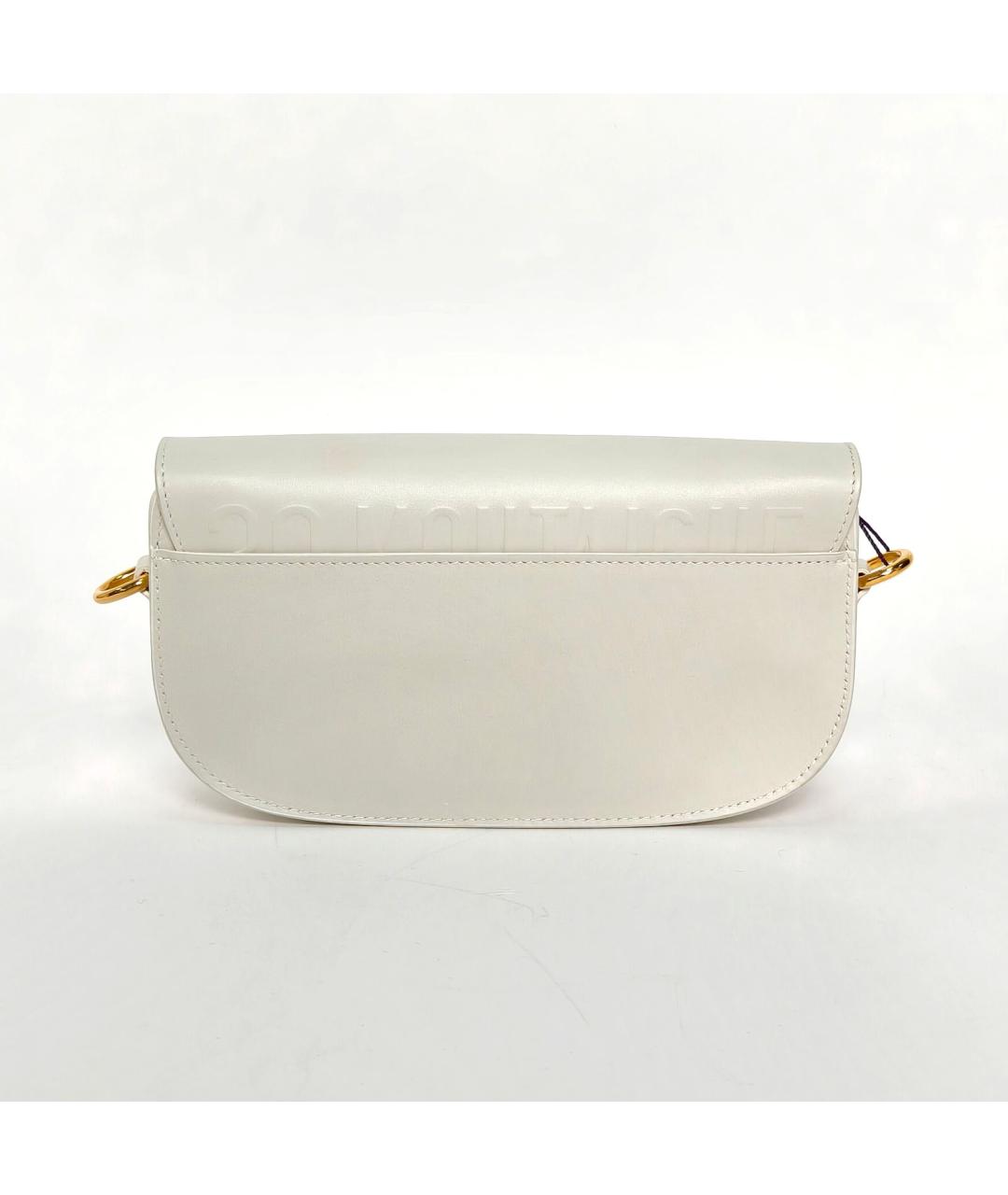 CHRISTIAN DIOR Белая кожаная сумка через плечо, фото 4