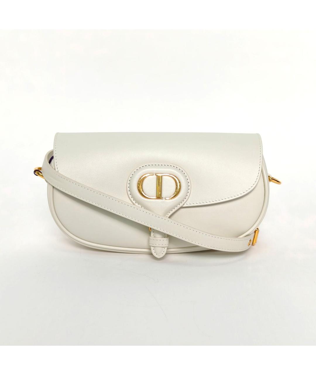 CHRISTIAN DIOR Белая кожаная сумка через плечо, фото 2