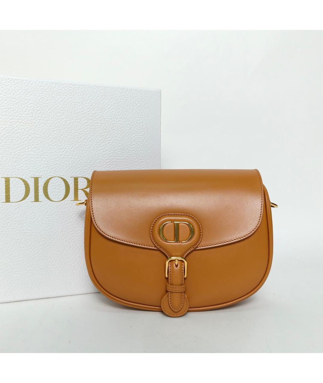 CHRISTIAN DIOR Коричневая кожаная сумка через плечо, фото 9