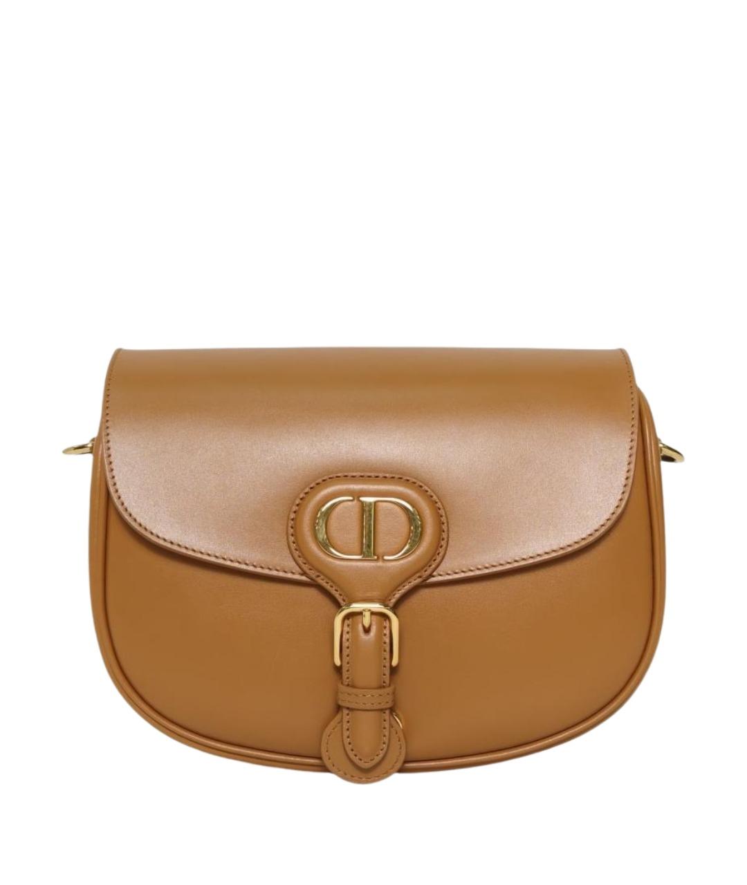 CHRISTIAN DIOR Коричневая кожаная сумка через плечо, фото 1