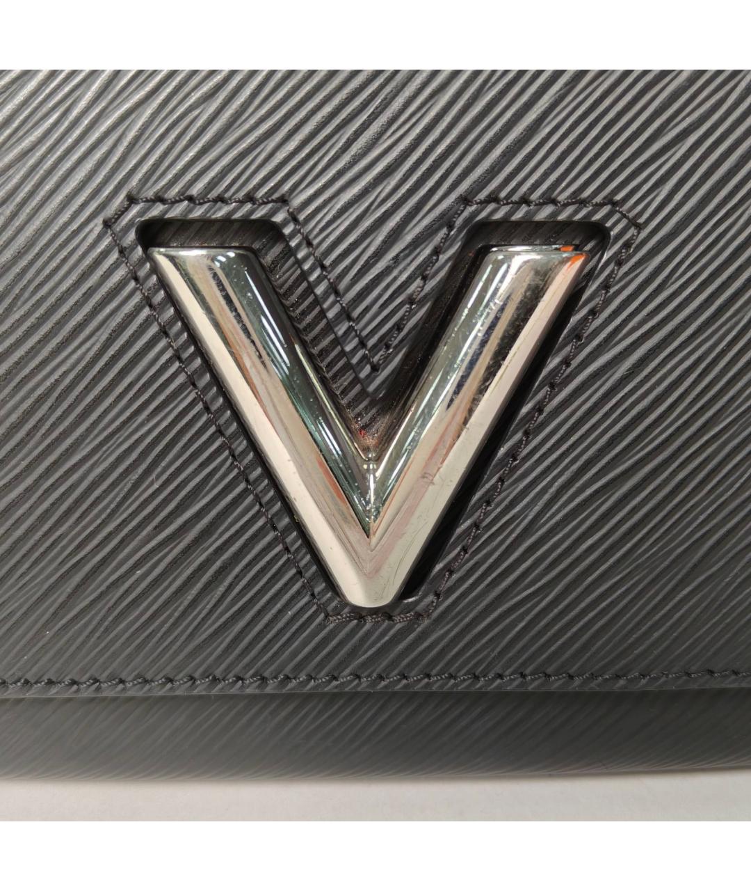 LOUIS VUITTON Черная кожаная сумка через плечо, фото 7