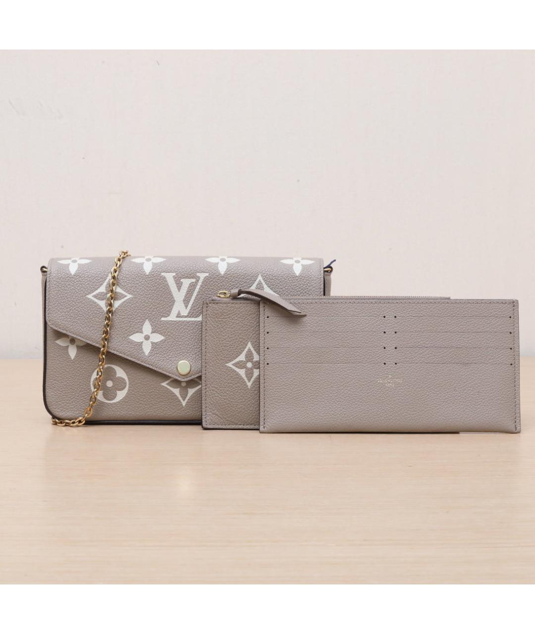 LOUIS VUITTON Бежевая кожаная сумка через плечо, фото 3